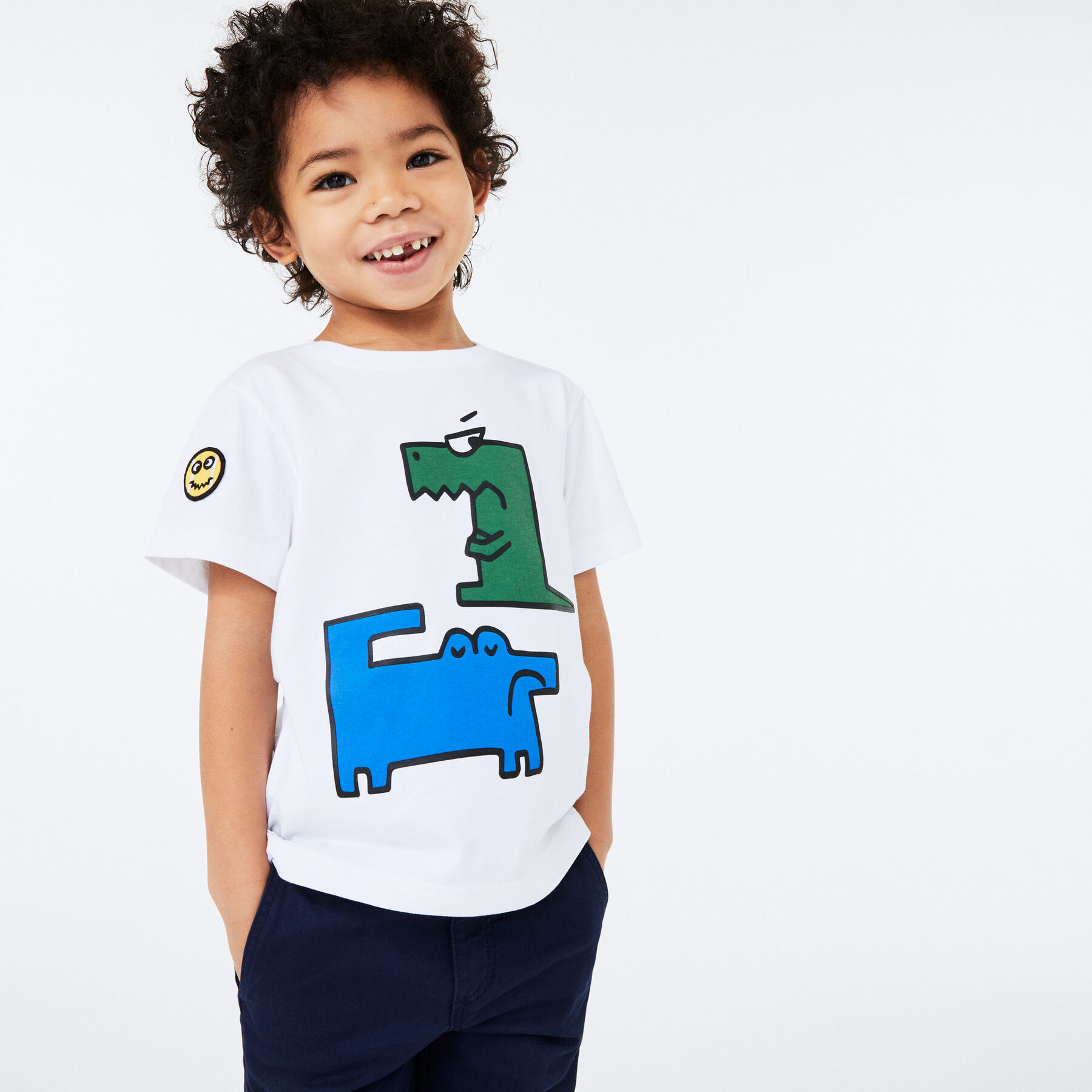 Boys' Crew Neck Croc Print Cotton T-shirt lacoste boys crew neck croc print cotton t shirt