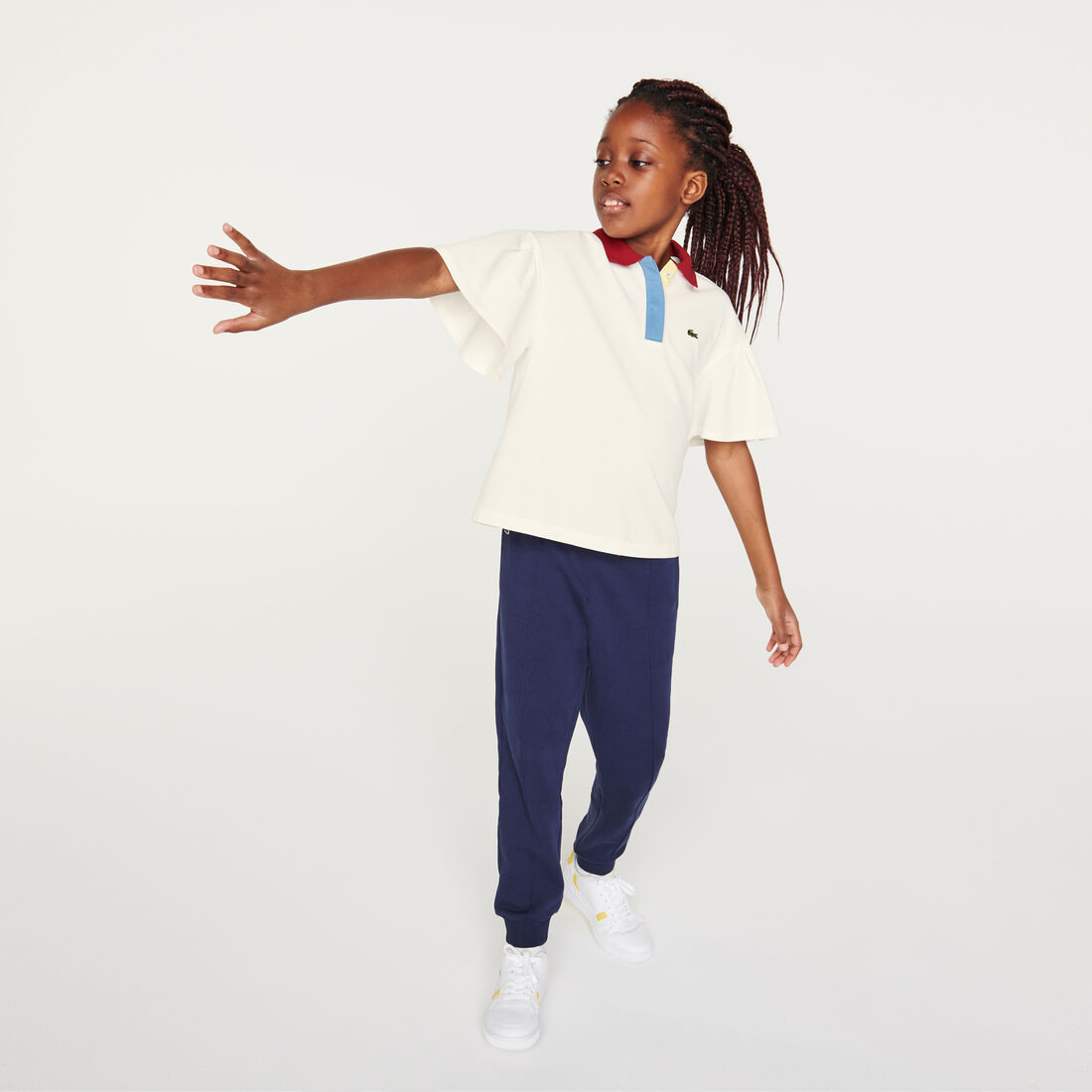 Girls’ Lacoste Flounce Sleeved Cotton Relaxed Fit Polo Girls’ Lacoste Flounce Sleeved Cotton Relaxed Fit Polo