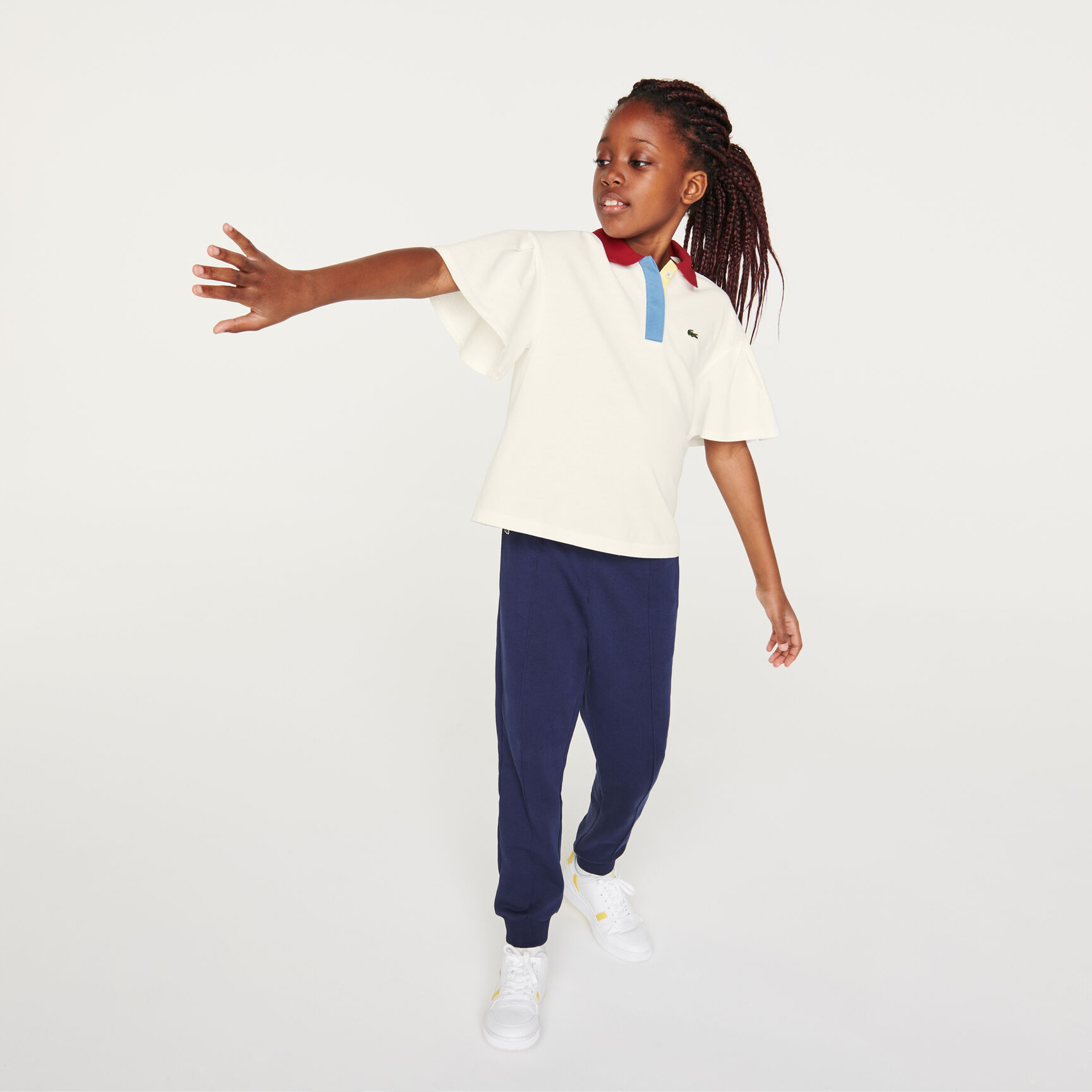 Girls’ Lacoste Flounce Sleeved Cotton Relaxed Fit Polo Girls’ Lacoste Flounce Sleeved Cotton Relaxed Fit Polo