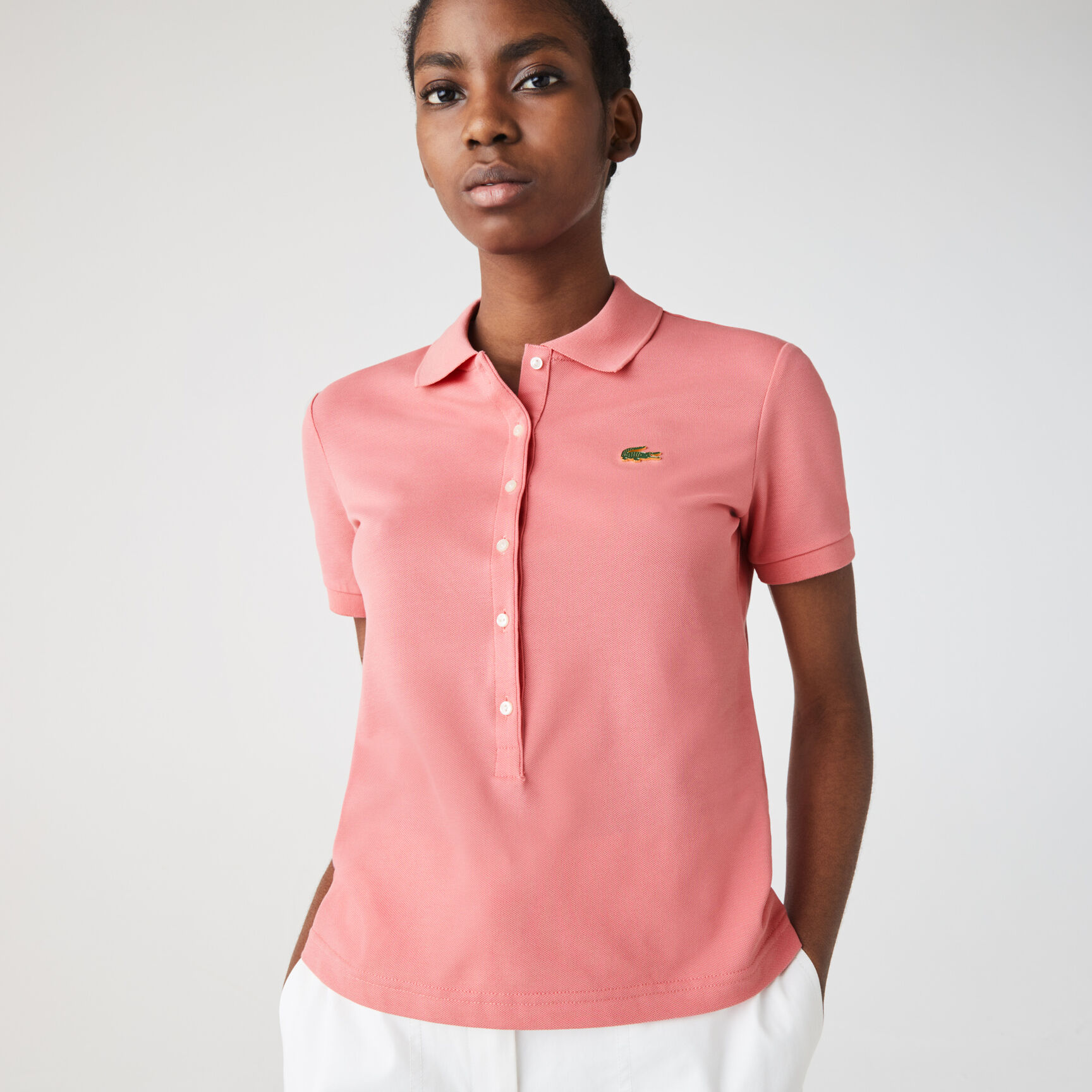 Women’s Lacoste LIVE Slim Fit Stretch Cotton Piqué Polo Women’s Lacoste LIVE Slim Fit Stretch Cotton Piqué Polo
