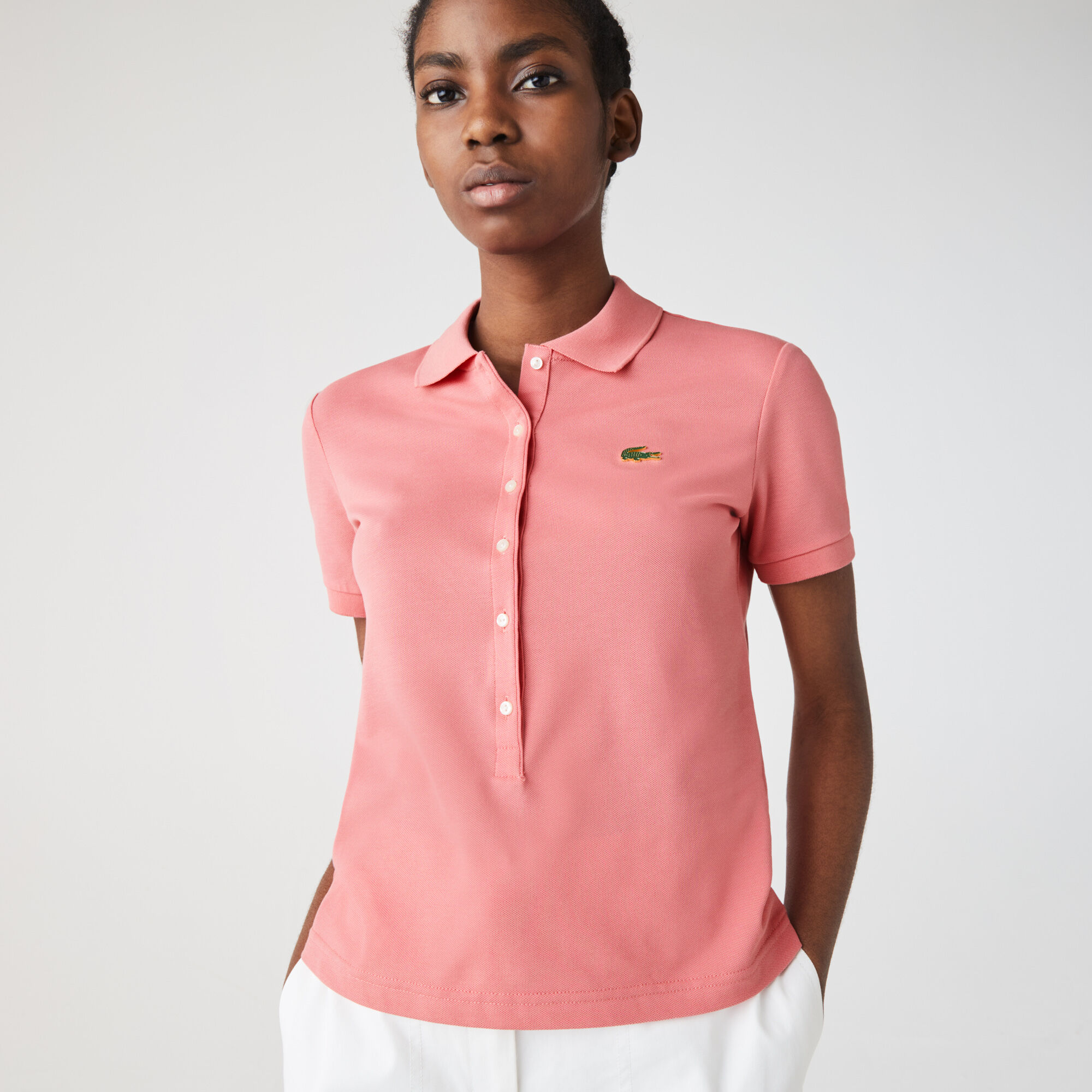 Women’s Lacoste LIVE Slim Fit Stretch Cotton Piqué Polo Women’s Lacoste LIVE Slim Fit Stretch Cotton Piqué Polo