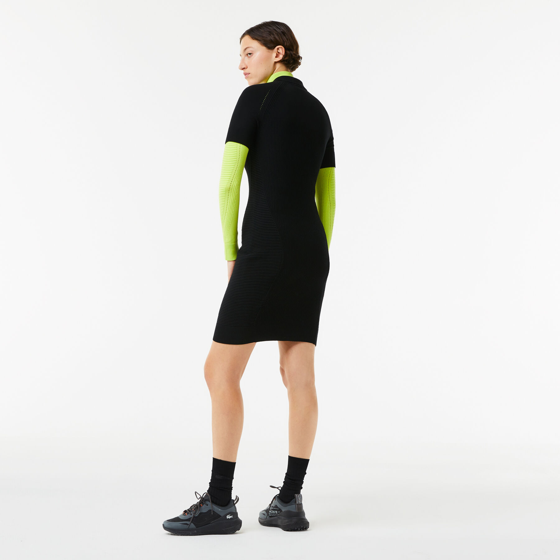 Women's Lacoste Knit Details Front Zip Dress women s lacoste knit details front zip dress