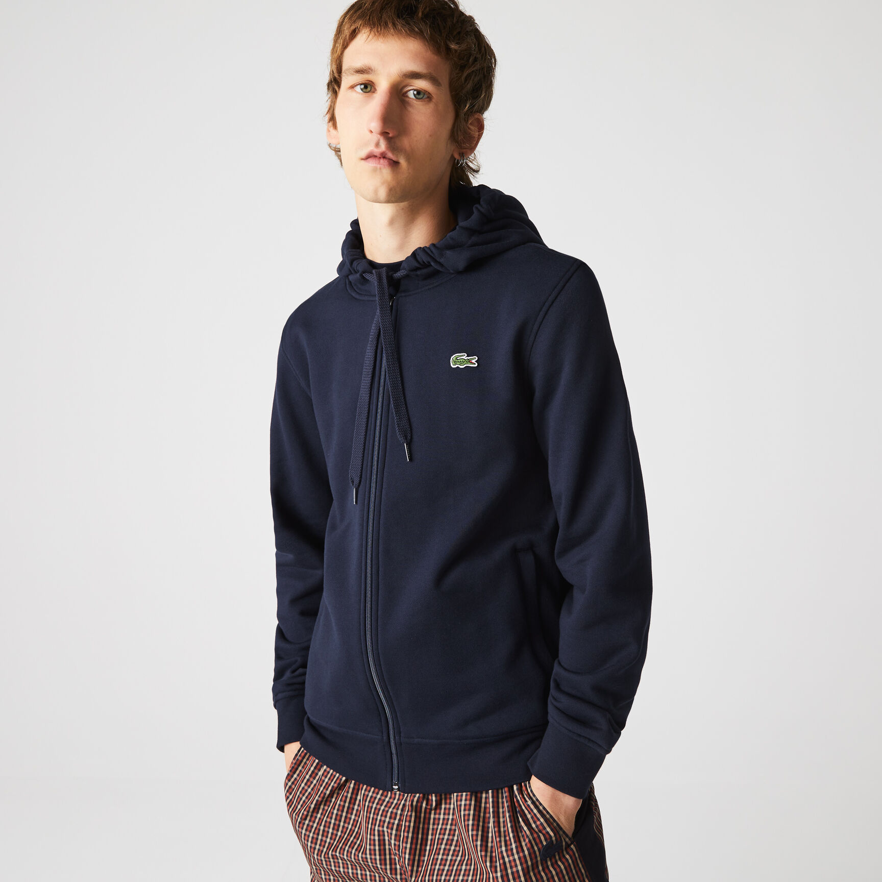 Men's Lacoste SPORT Lightweight Bi-material Hoodie Men's Lacoste SPORT Lightweight Bi-material Hoodie