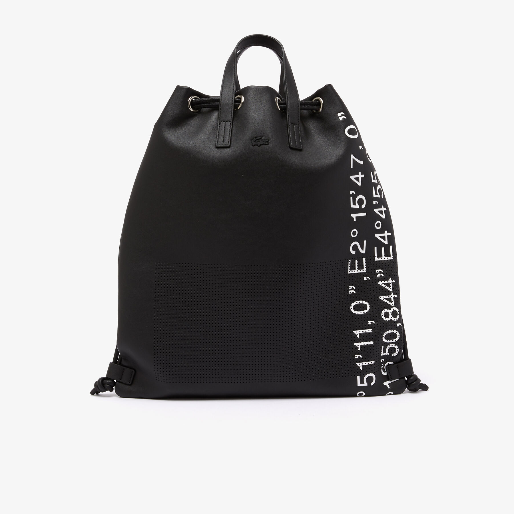 unisex lacoste contrast geographical coordinate flat backpack