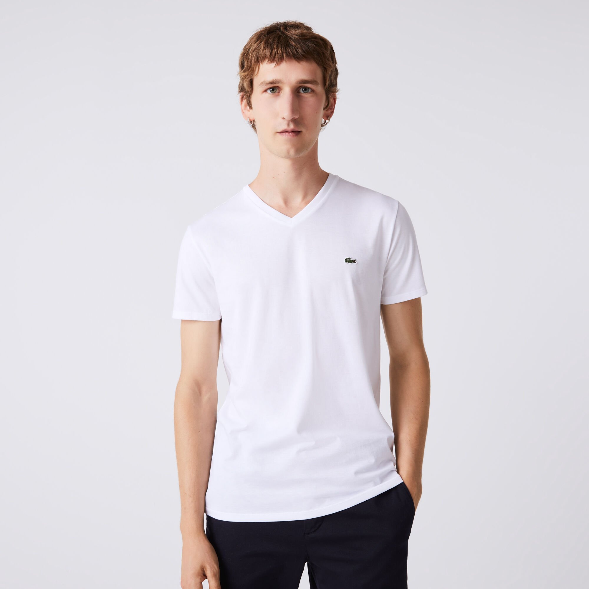 Men's V-neck Pima Cotton Jersey T-shirt Men's V-neck Pima Cotton Jersey T-shirt