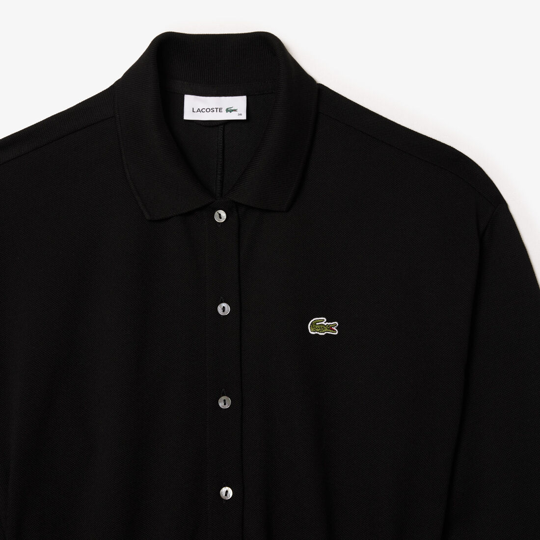 فستان بولو بيكيه قطني بأكمام 3/4 فستان بولو بيكيه قطني بأكمام 3/4