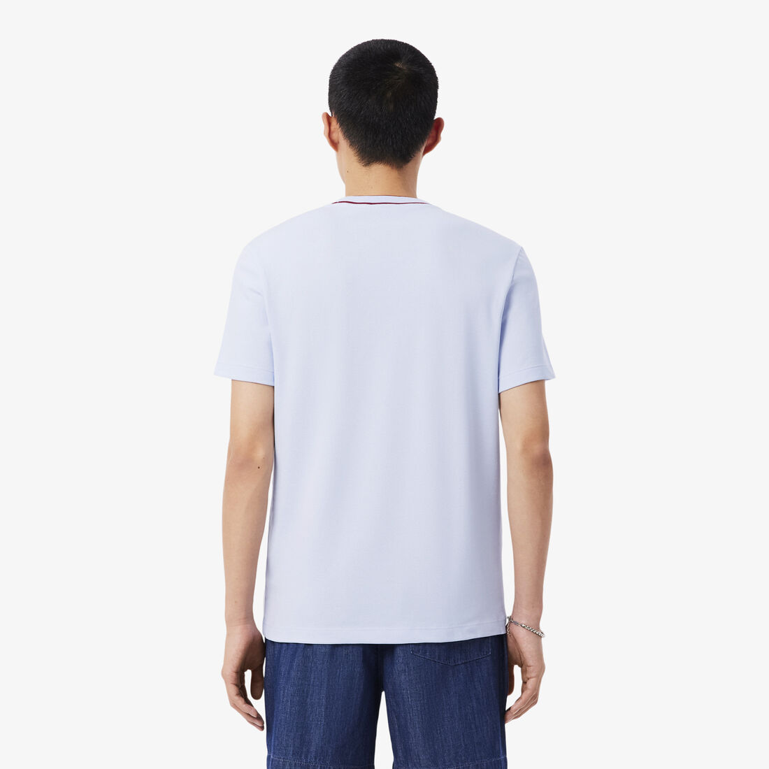 Stretch Pique Stripe Collar T-shirt Stretch Pique Stripe Collar T-shirt