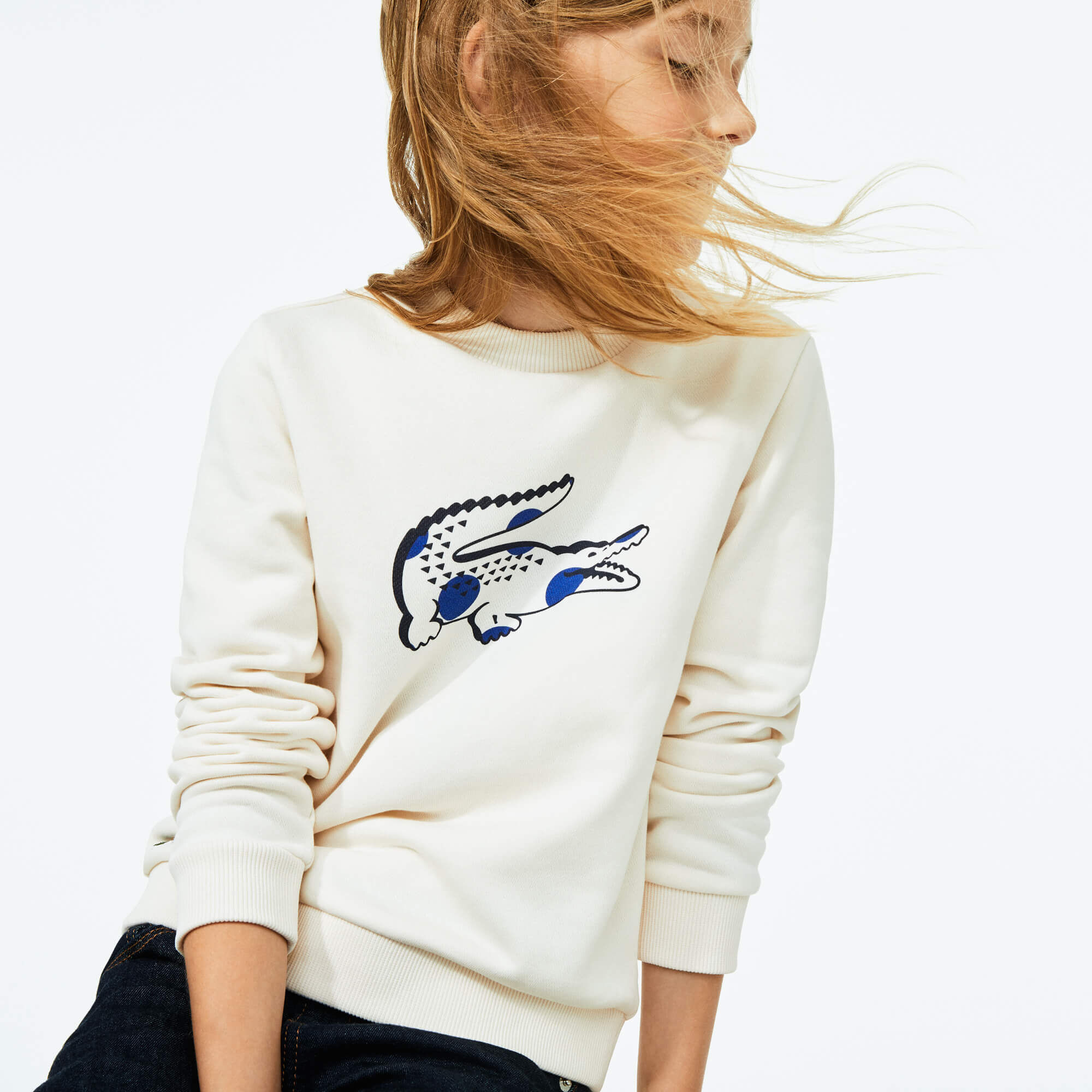 Girl’s Crocodile Print Fleece Sweatshirt Girl’s Crocodile Print Fleece Sweatshirt
