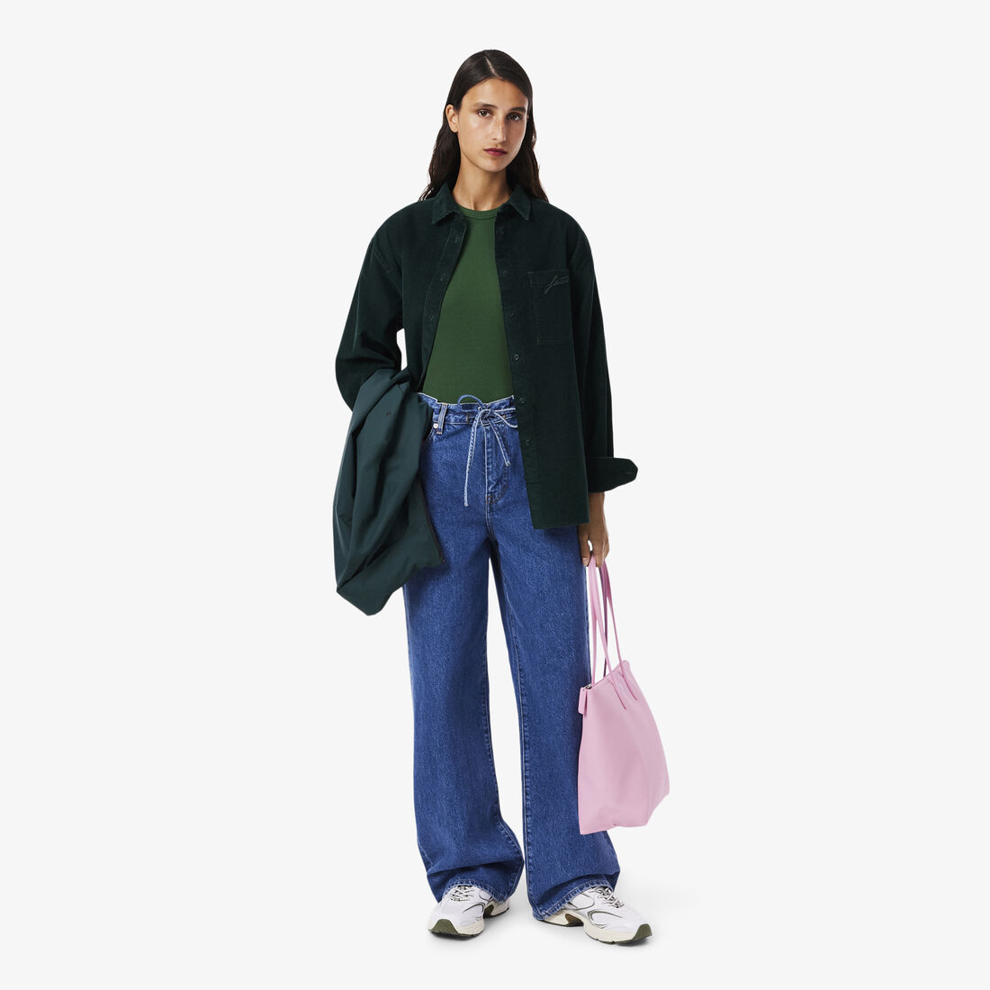 تي شيرت قطني مضلع بقصة ضيقة تي شيرت قطني مضلع بقصة ضيقة