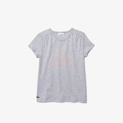 Girls' Crew Neck Printed Cotton T-shirt