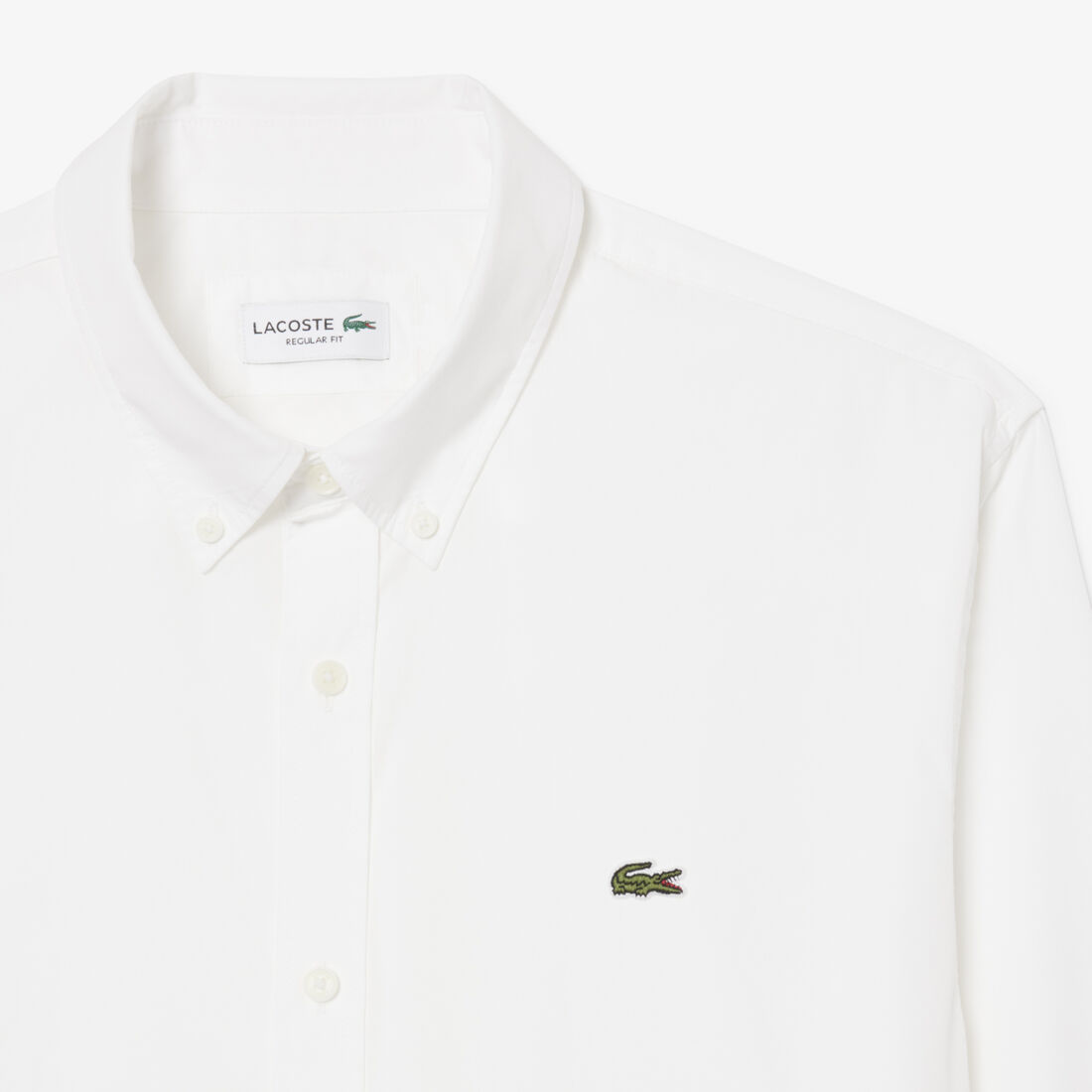 lacoste regular fit stretch poplin shirt