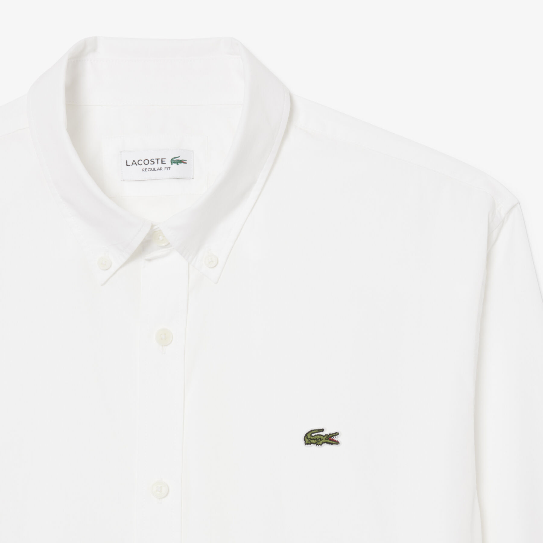 lacoste regular fit stretch poplin shirt