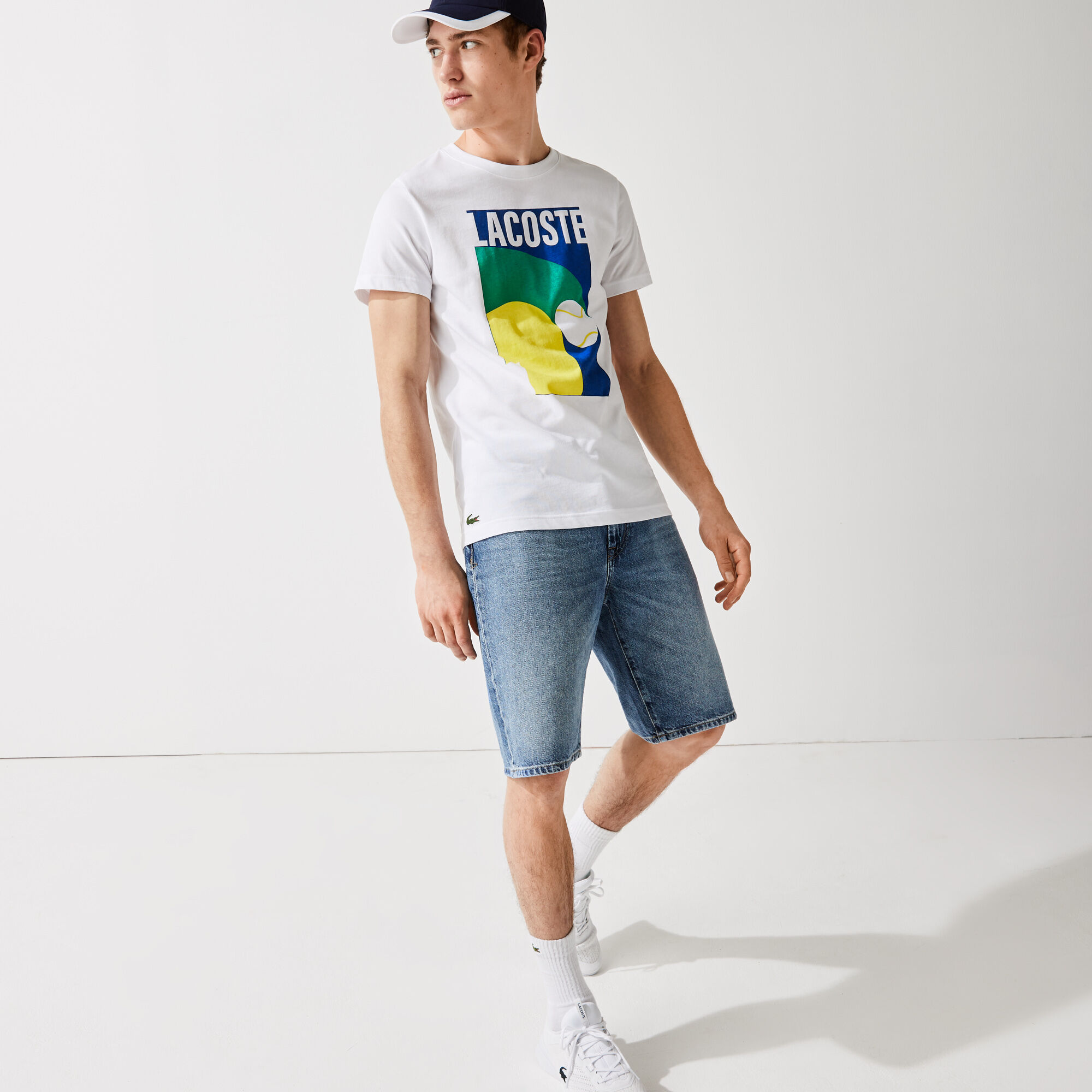 تي شيرت مسامي للرجال مع طباعة رسومية مجموعة Lacoste SPORT تي شيرت مسامي للرجال مع طباعة رسومية مجموعة Lacoste SPORT