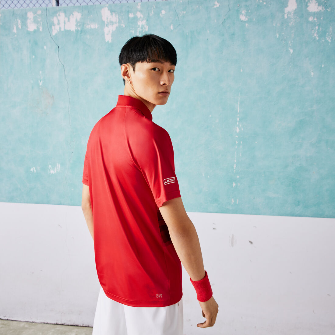 Men's Lacoste SPORT x Novak Djokovic Print Stretch Polo Shirt Men's Lacoste SPORT x Novak Djokovic Print Stretch Polo Shirt