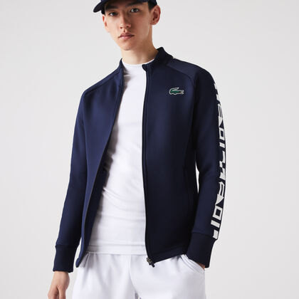 سويت شيرت تنس مطبوع بسحّاب للرجال مجموعة Lacoste Sport