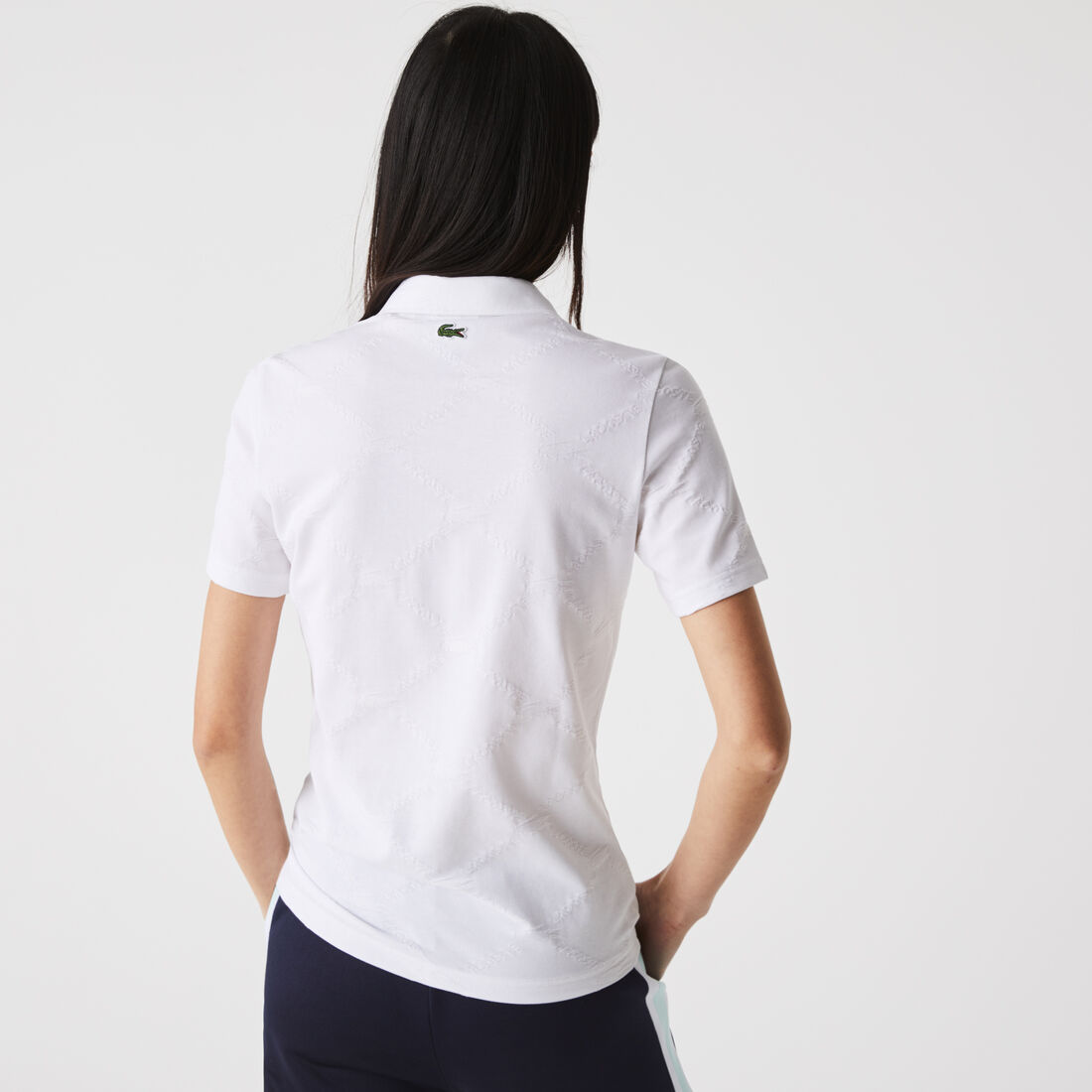 Women’s Lacoste LIVE Slim Fit Monogram Patterned Polo Women’s Lacoste LIVE Slim Fit Monogram Patterned Polo