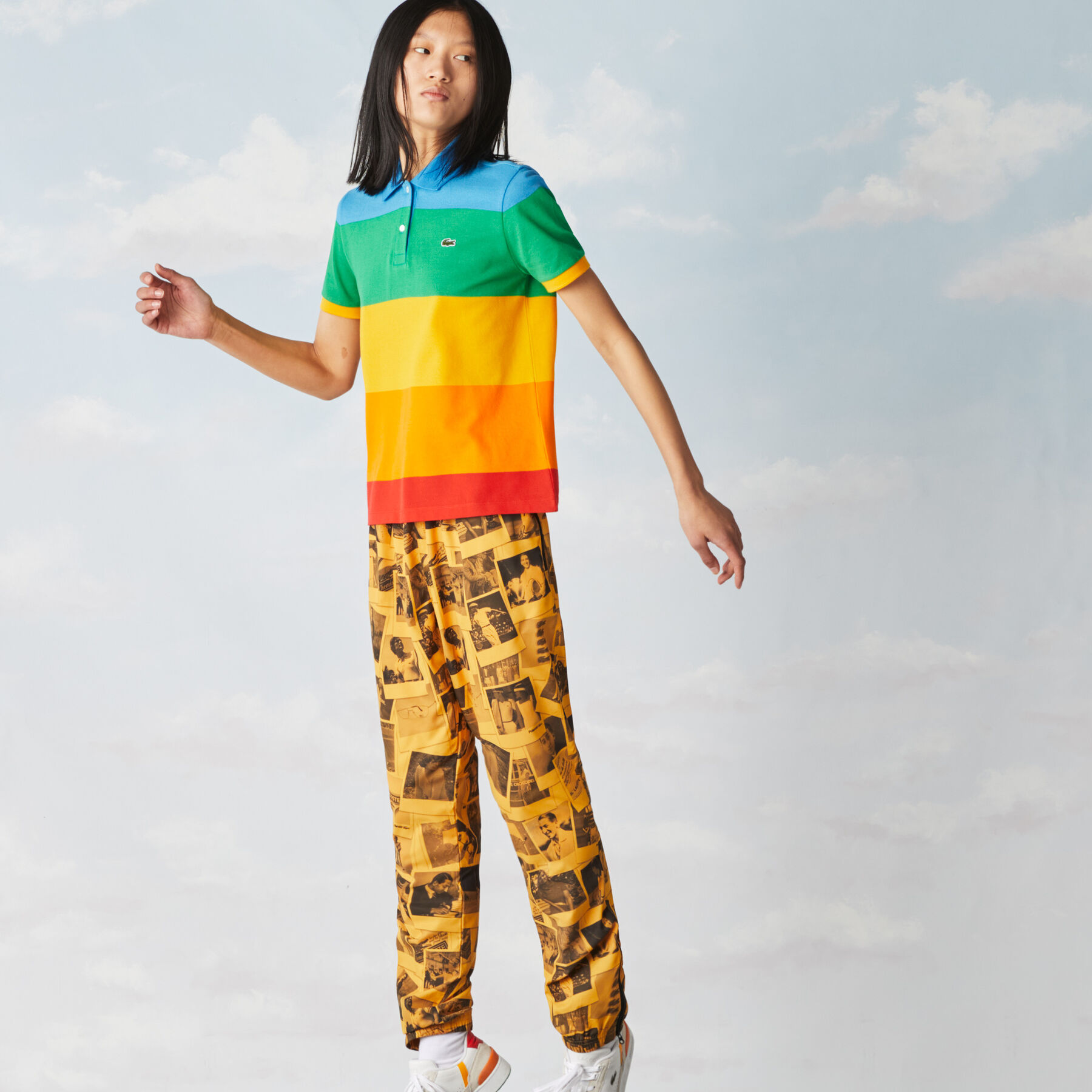 Women’s Polaroid Collaboration Color Striped Regular Fit Polo lacoste women s polaroid collaboration color striped regular fit polo