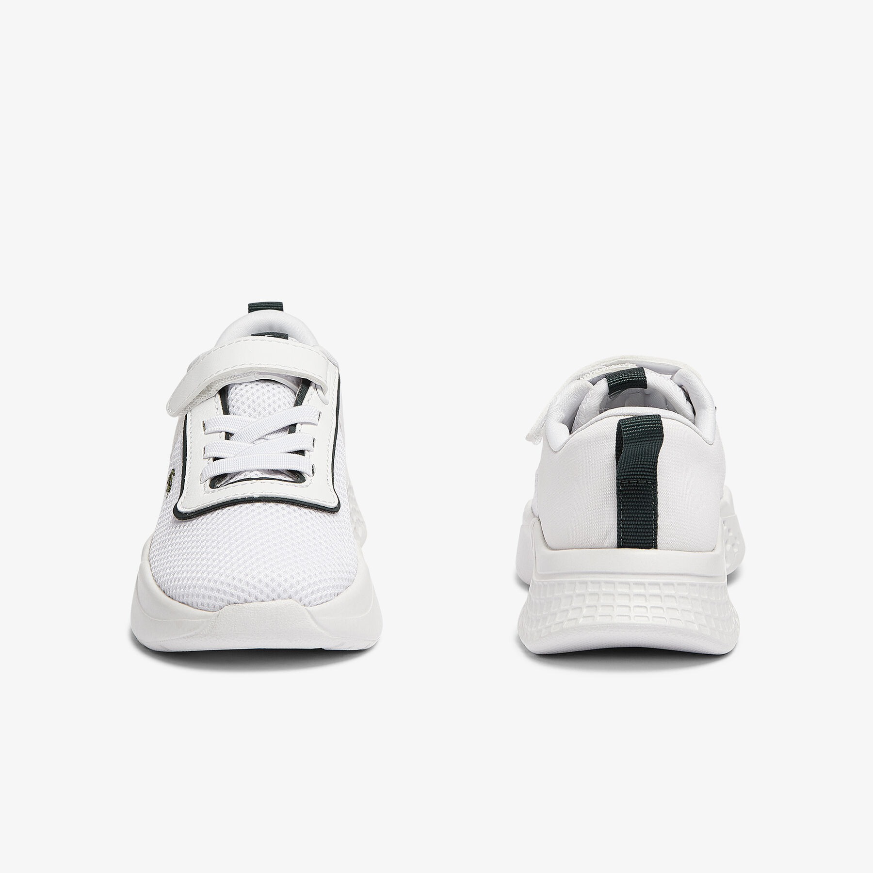 lacoste infants  court drive textile air mesh trainers