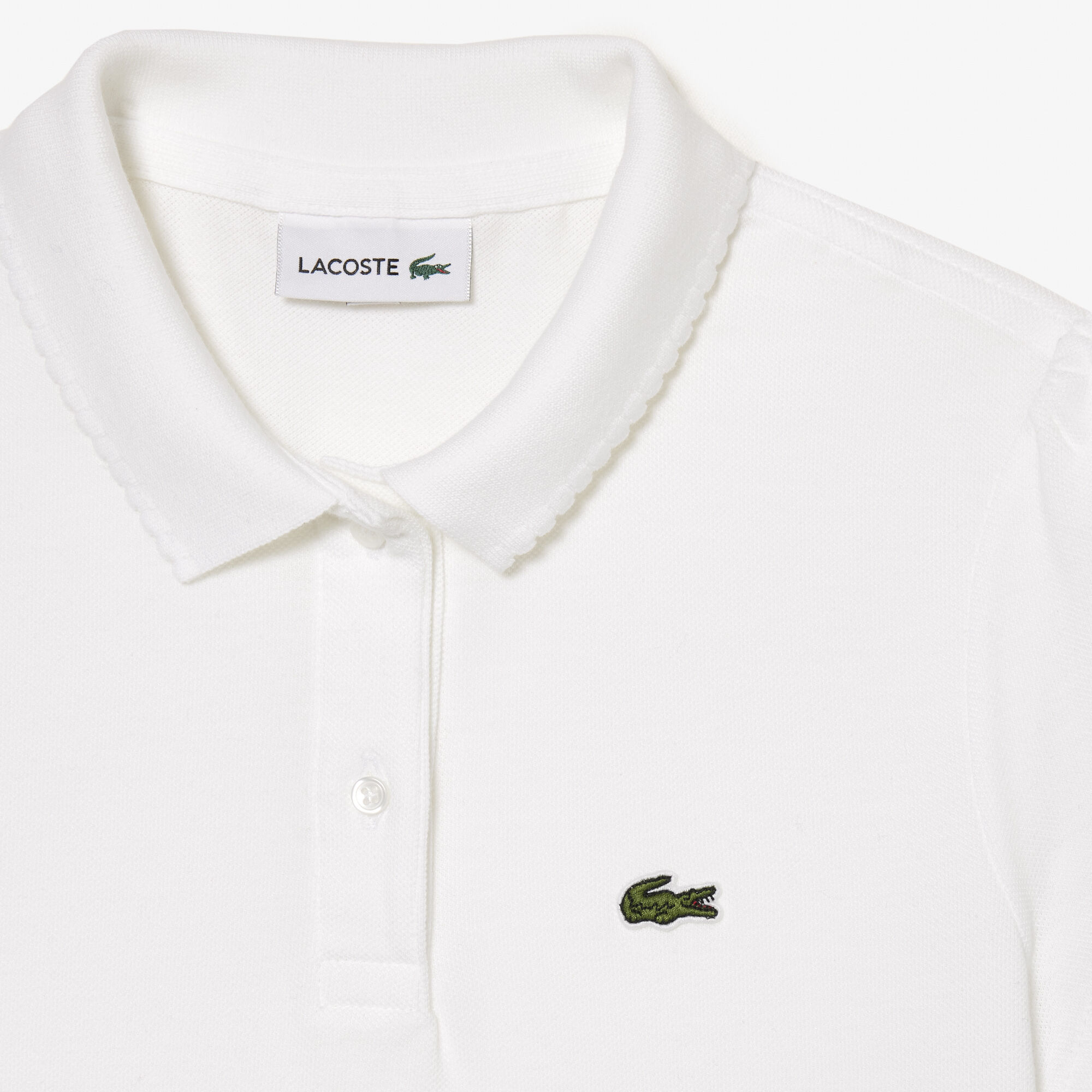 Girls' Lacoste Scalloped Collar Mini Piqué Polo Shirt Girls' Lacoste Scalloped Collar Mini Piqué Polo Shirt