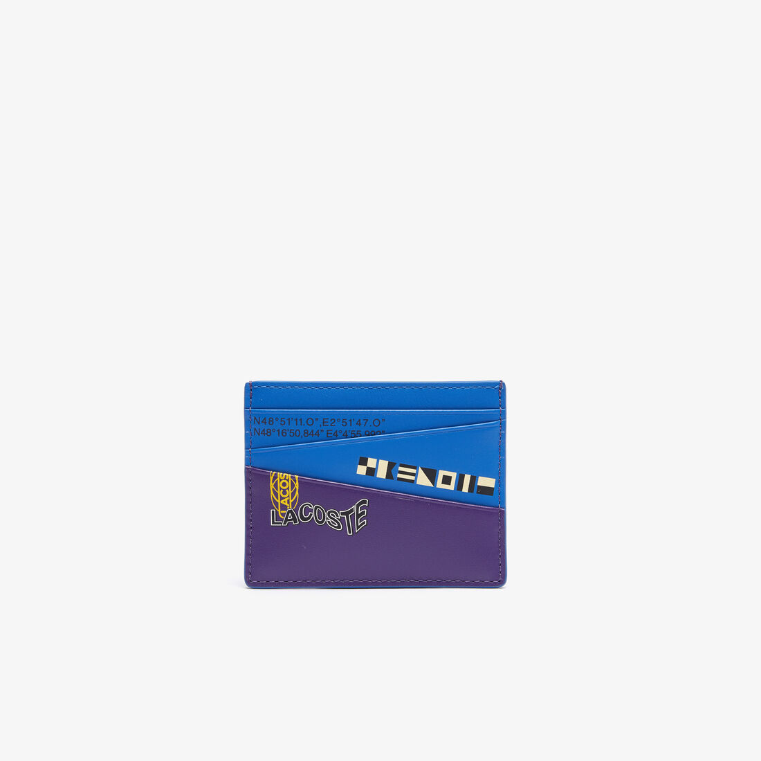 Unisex Lacoste Color-Block Nautical Print Card Holder