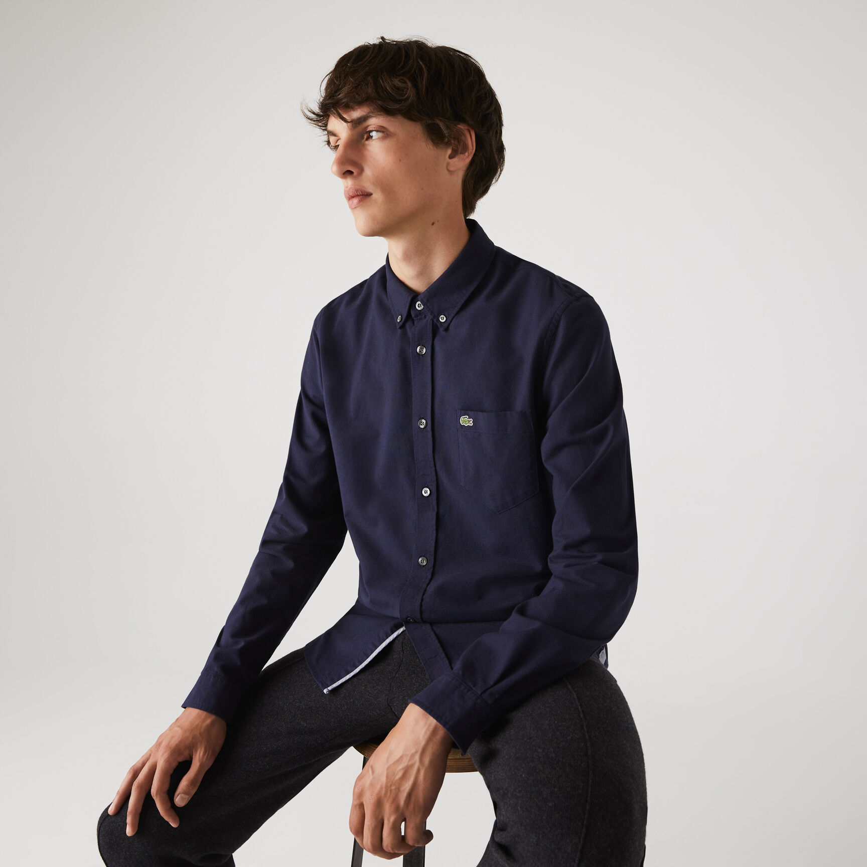 قميص قطن أكسفورد بقصة عادية للرجال