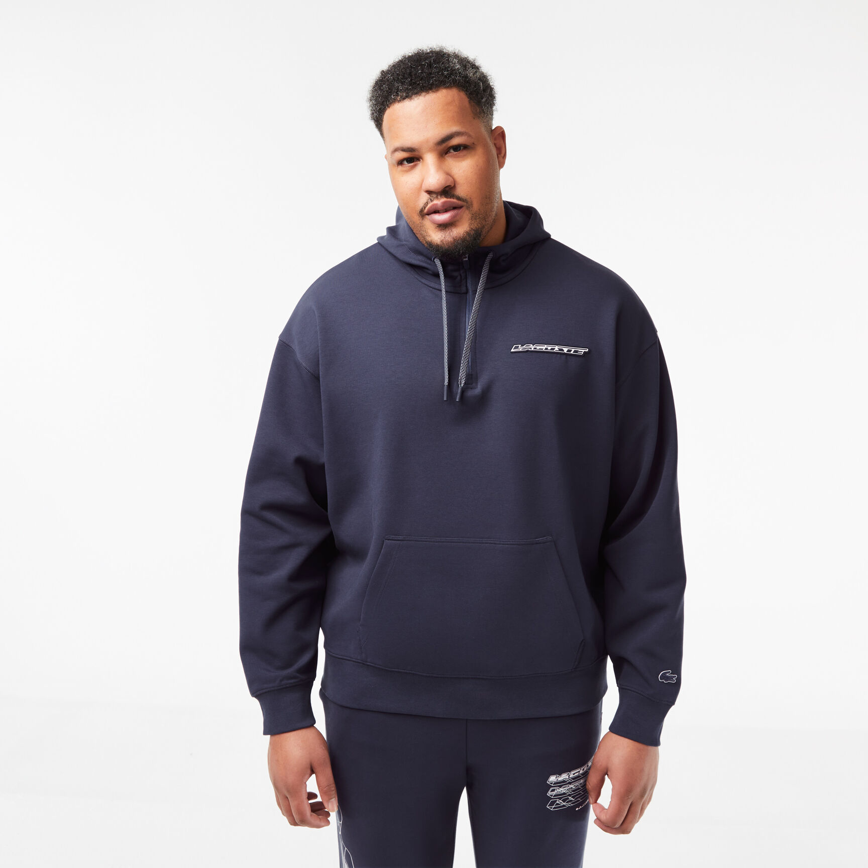 هودي بقصة فضفاضة ونسيج بطبقتين للرجال