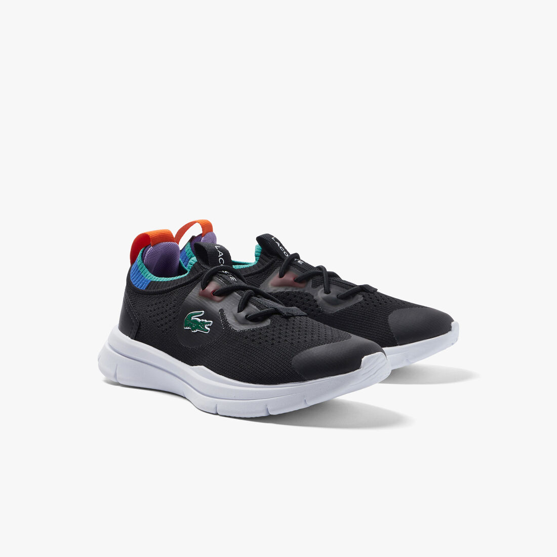 Children's Lacoste Run Spin Knit Textile Color Contrast Sneakers Children's Lacoste Run Spin Knit Textile Color Contrast Sneakers