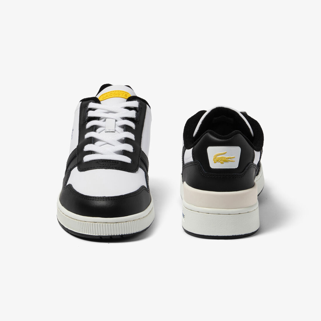 Men's Lacoste T-Clip Leather Colour Contrast Trainers Men's Lacoste T-Clip Leather Colour Contrast Trainers