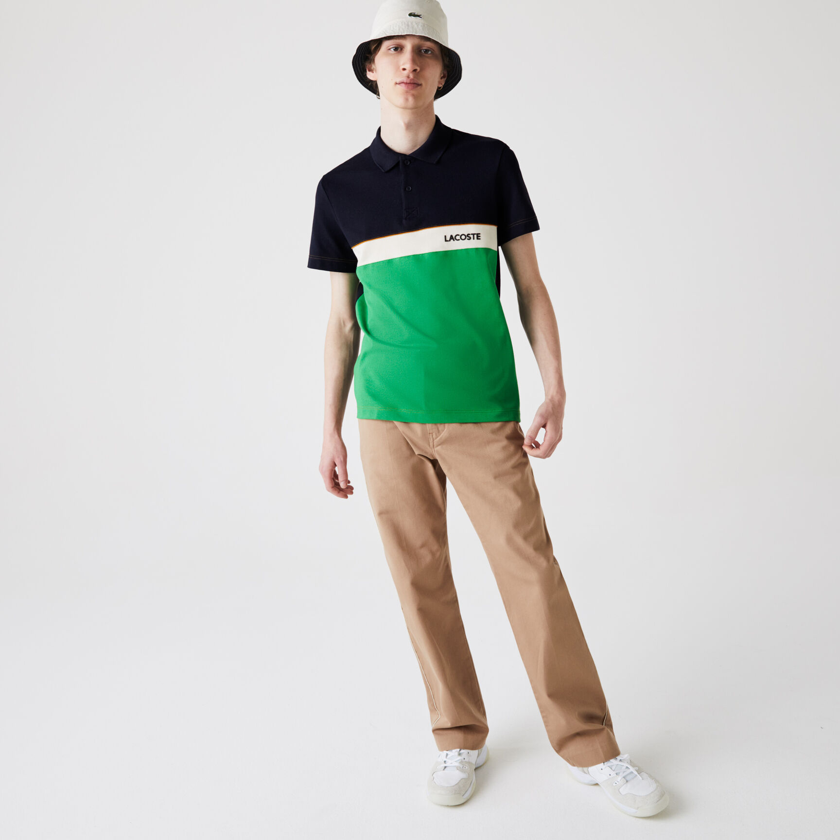 Men’s Lacoste Regular Fit Colourblock Cotton Piqué Polo Shirt Men’s Lacoste Regular Fit Colourblock Cotton Piqué Polo Shirt