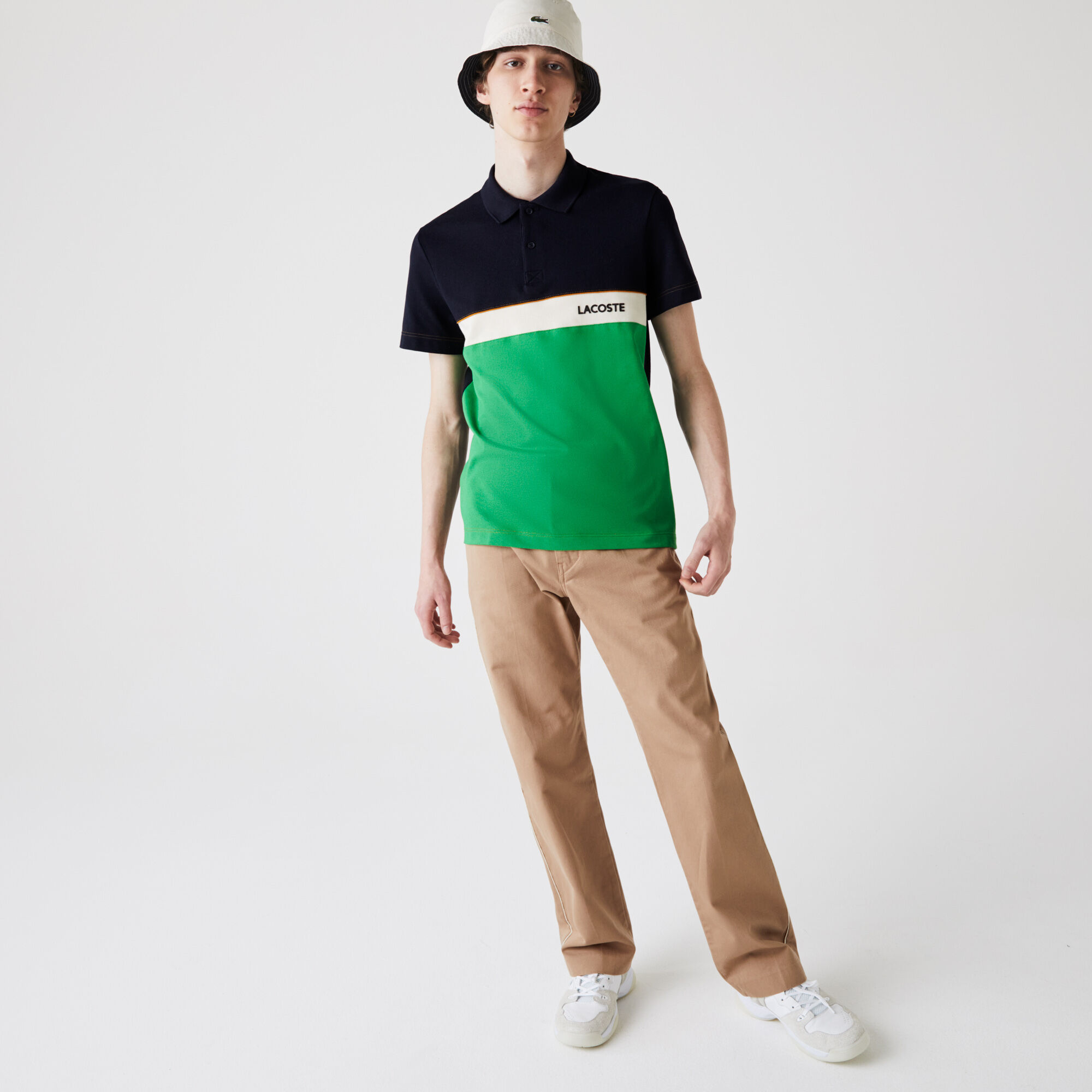 Men’s Lacoste Regular Fit Colourblock Cotton Piqué Polo Shirt Men’s Lacoste Regular Fit Colourblock Cotton Piqué Polo Shirt