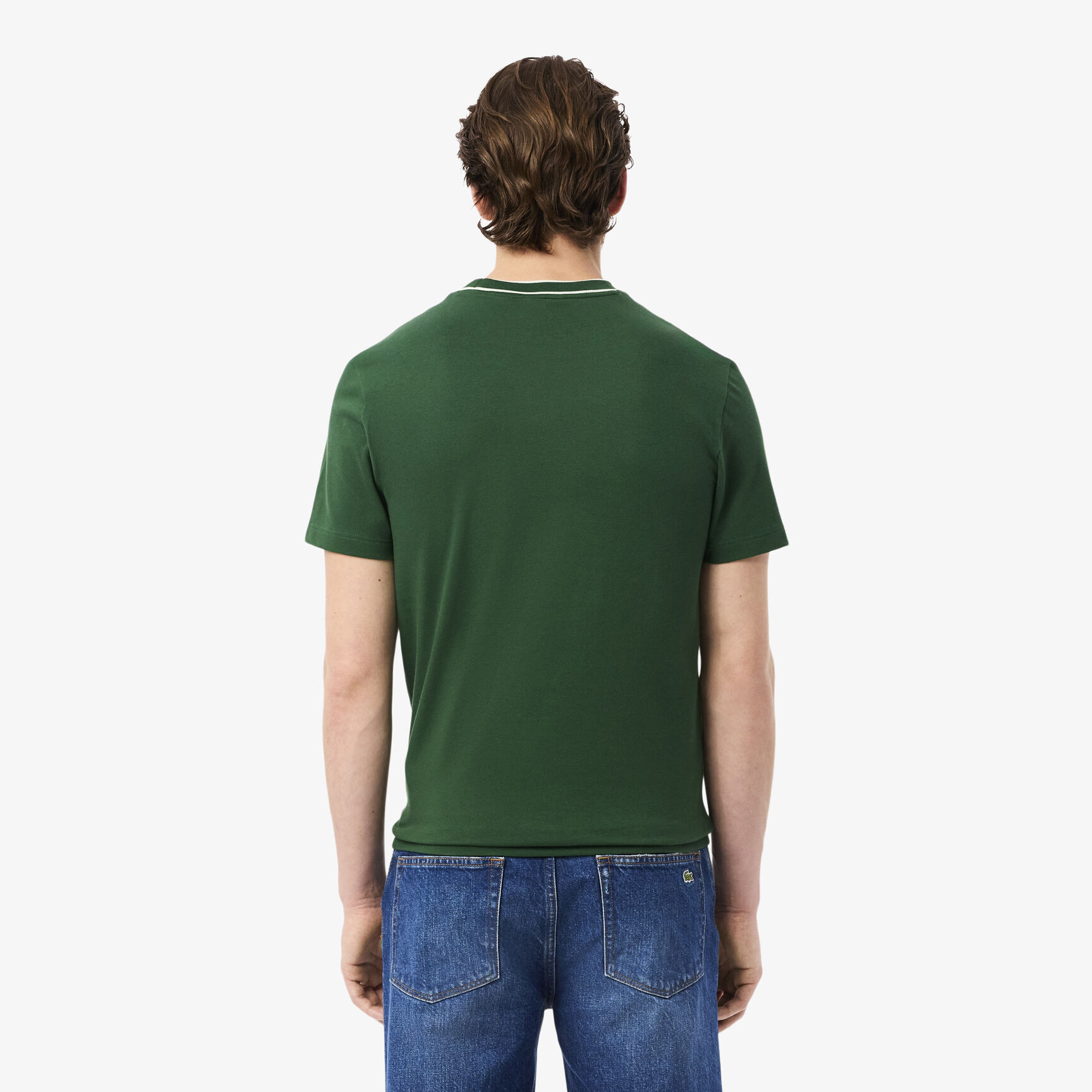 Stretch Pique Stripe Collar T-shirt