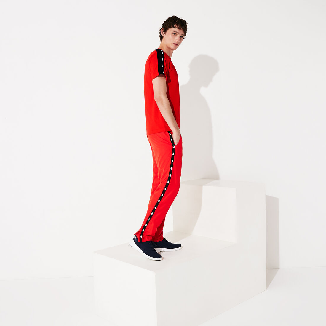 Men's Lacoste SPORT Crocodile Striped Breathable Piqué T-shirt Men's Lacoste SPORT Crocodile Striped Breathable Piqué T-shirt