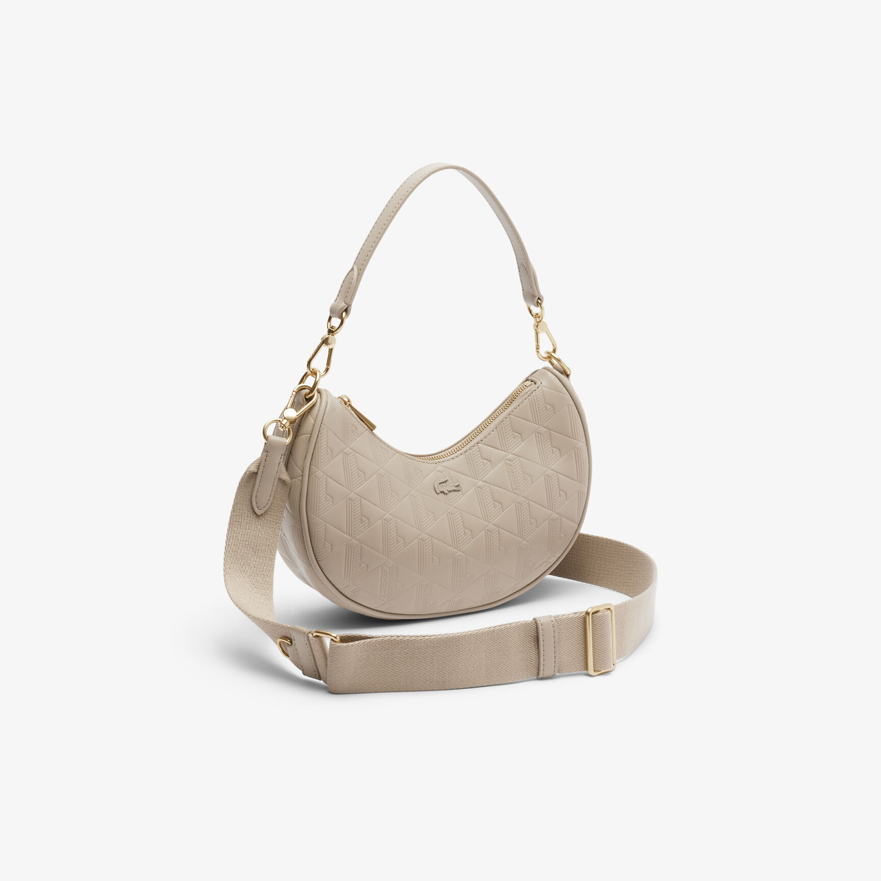 Maheki Embossed Leather Half Moon Purse