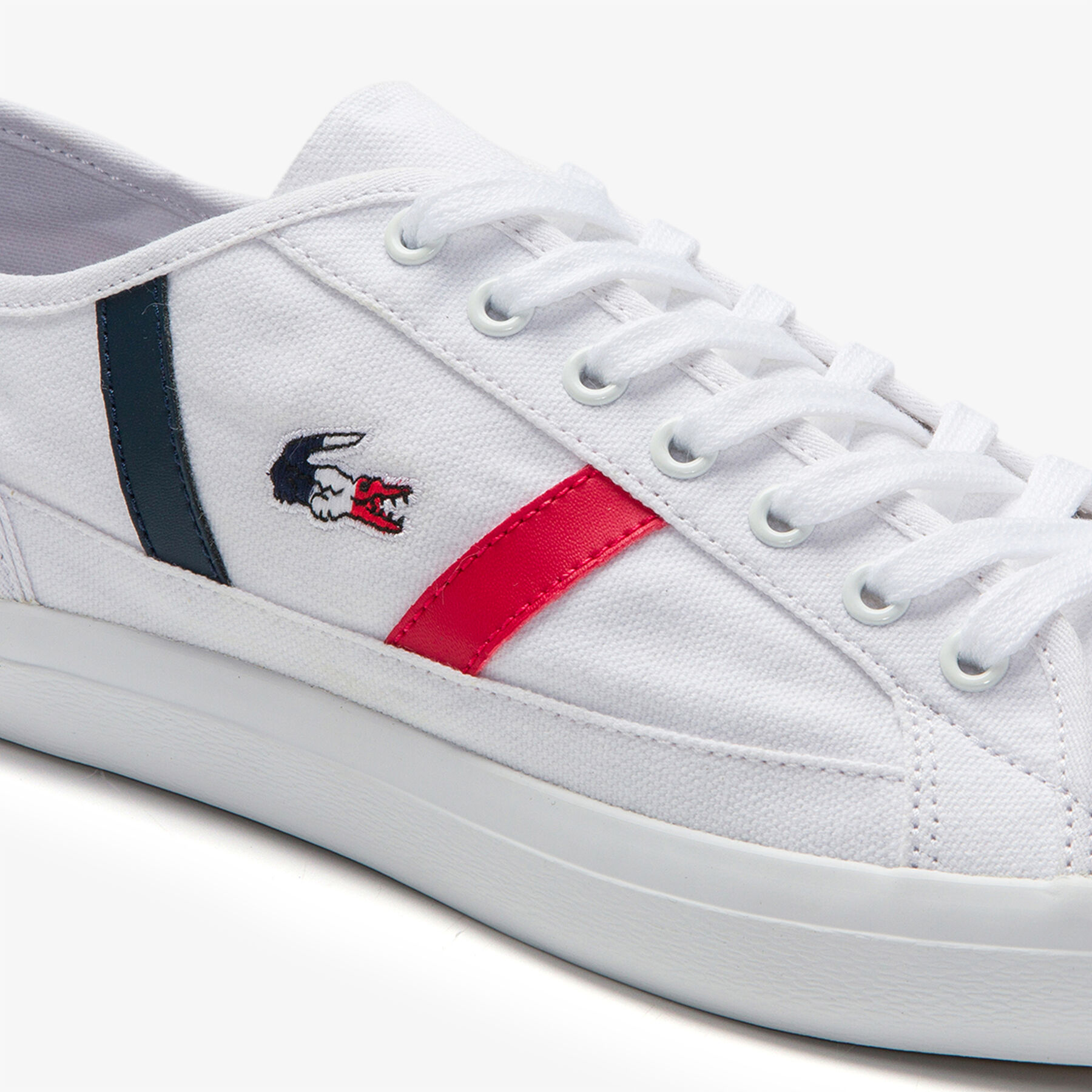 lacoste women s sideline tricolour canvas and suede sneakers