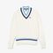 Unisex V-neck Striped Finishes Cable Knit Sweater lacoste unisex v neck striped finishes cable knit sweater