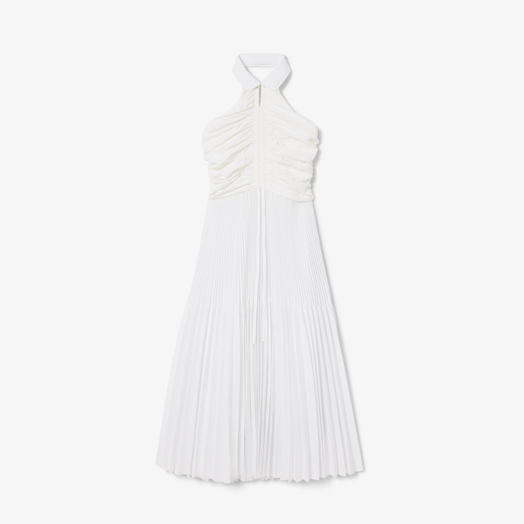 Pleated Sleeveless Polo Dress