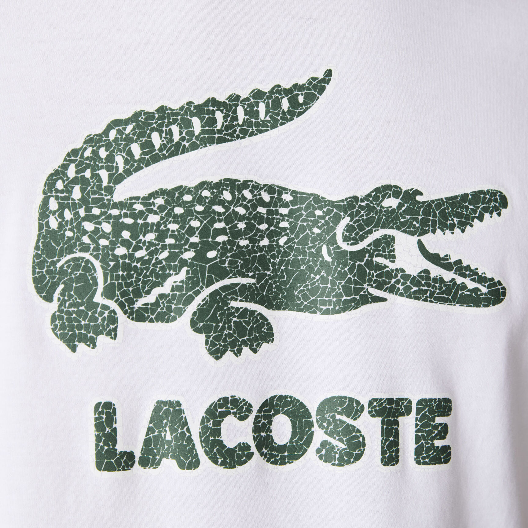 Men&rsquo;s Crew Neck Crackled Logo Print Cotton T-shirt