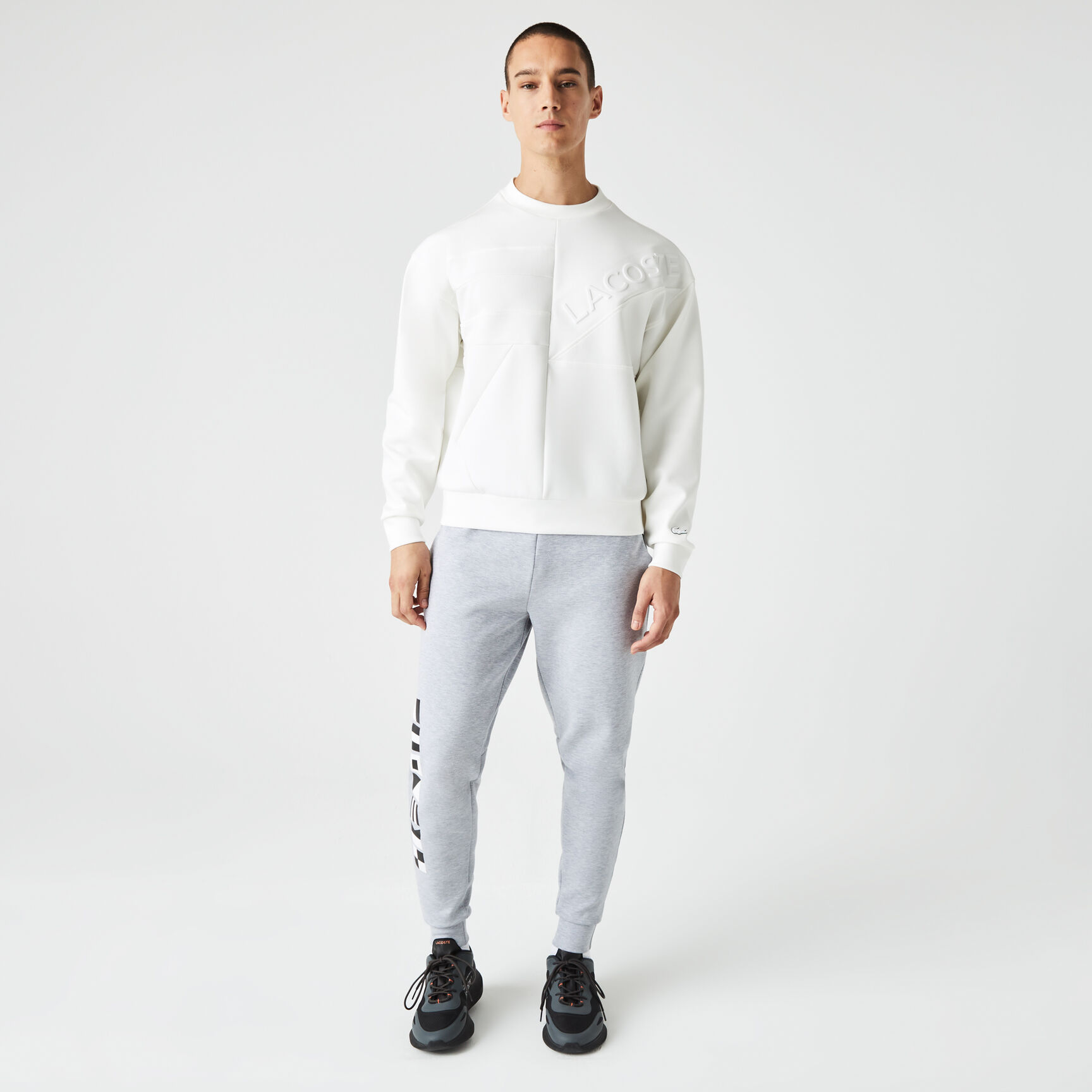 Men's Lacoste Loose Fit Patchwork Effect Sweatshirt