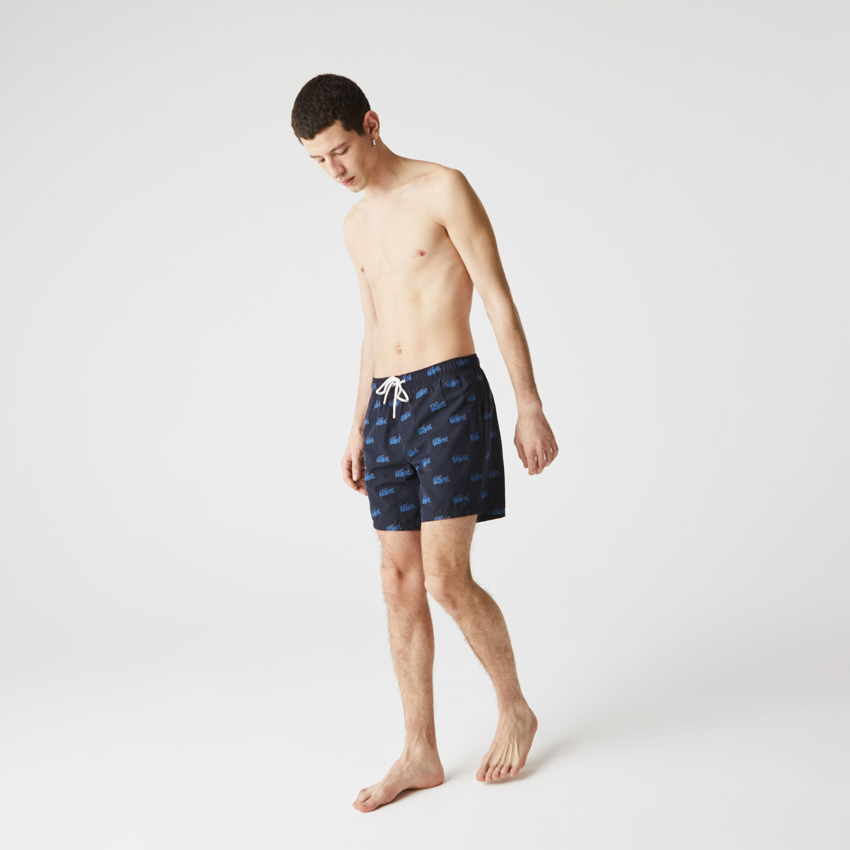 Men’s Embroidered Crocodile Design Swimming Trunks
