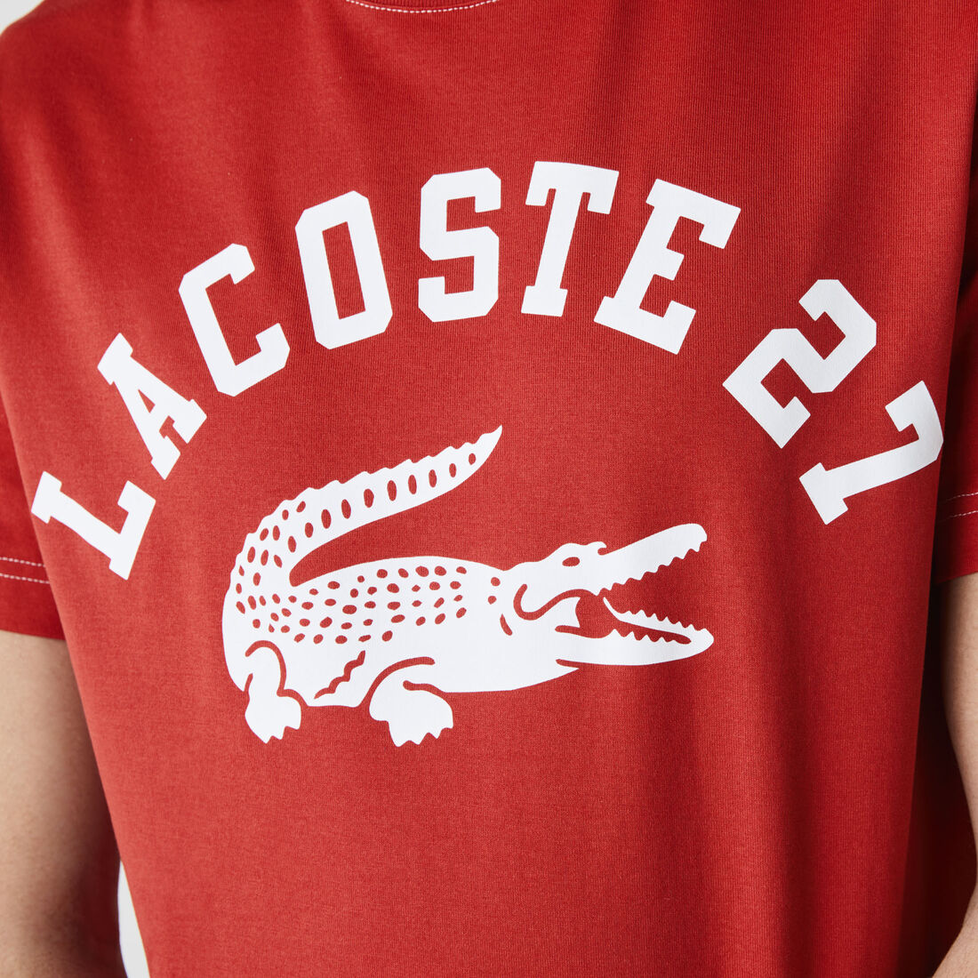 Men’s Crew Neck Lacoste 27 Print Cotton T-shirt Men’s Crew Neck Lacoste 27 Print Cotton T-shirt