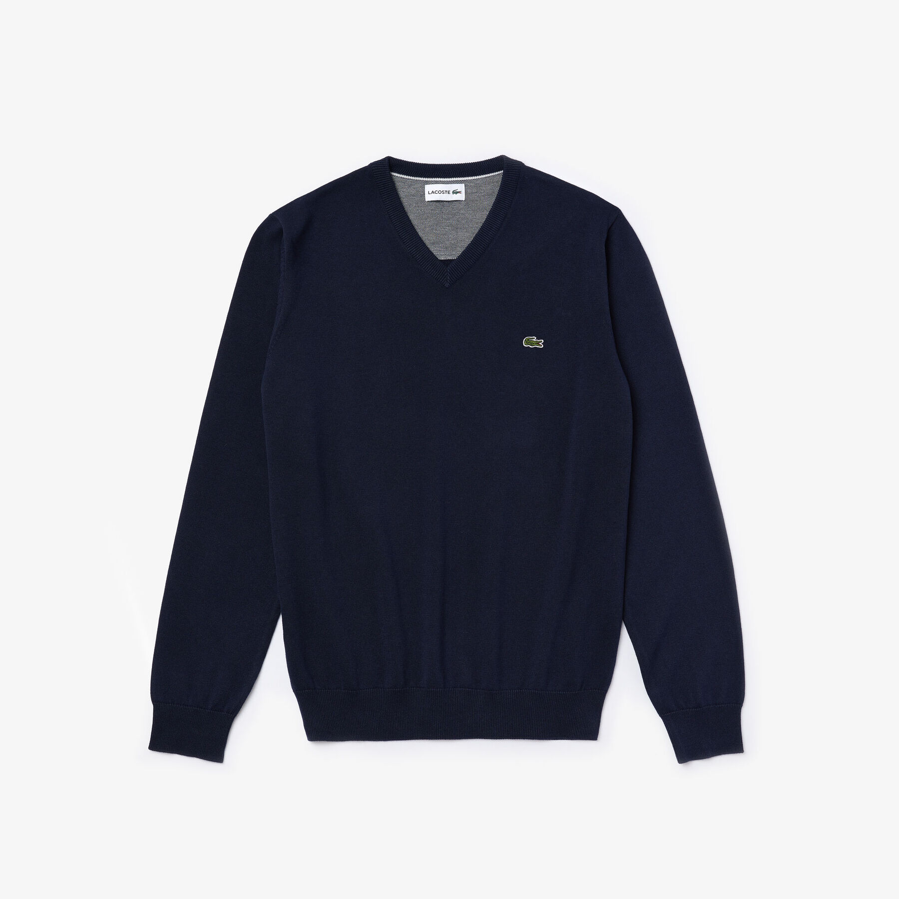 Men's V-neck Caviar Piqué Accent Cotton Jersey Sweater lacoste men s v neck caviar piqu accent cotton jersey sweater