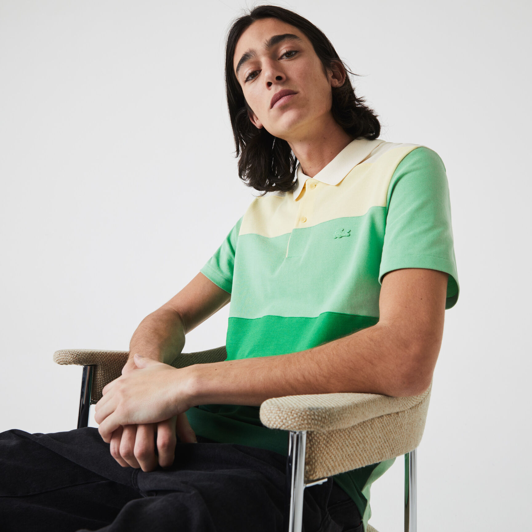 قميص بولو من بيكيه القطن الجديد للرجال قصة عادية وكتل لونية قميص بولو من بيكيه القطن الجديد للرجال قصة عادية وكتل لونية