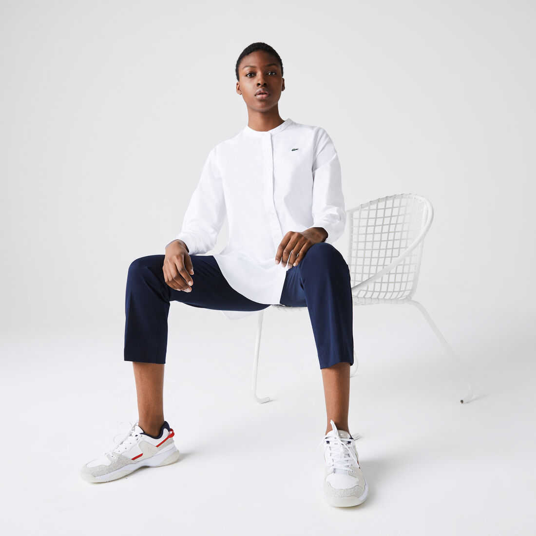 Women’s Regular Fit Mandarin Collar Oxford Cotton Shirt