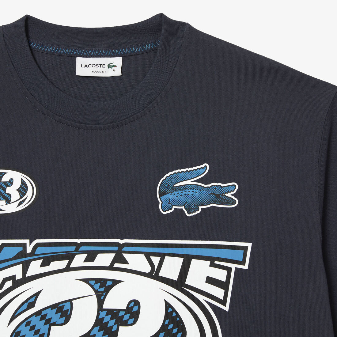 تيشيرت لاكوست قطن جيرسيه بطبعة وقصة فضفاضة للرجال تيشيرت لاكوست قطن جيرسيه بطبعة وقصة فضفاضة للرجال