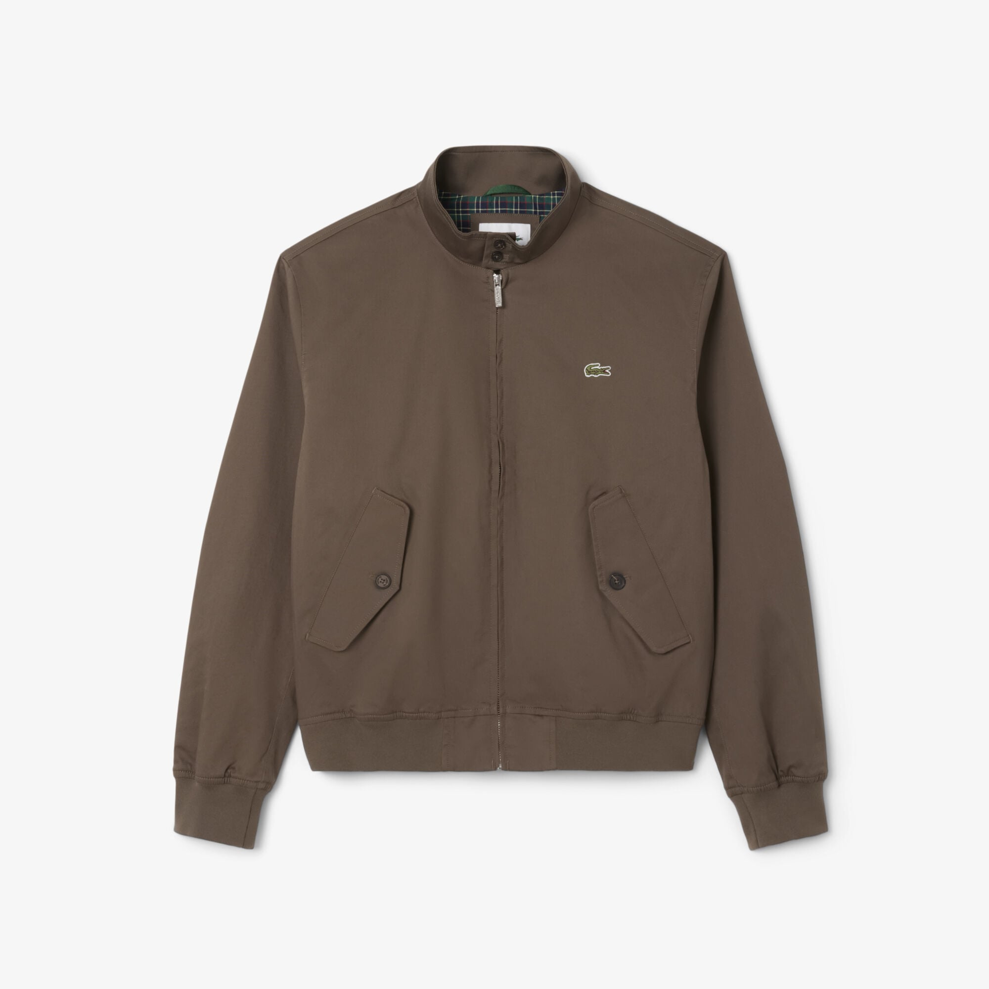 Water-Repellent Twill Harrington Jacket, Brown | LACOSTE EG