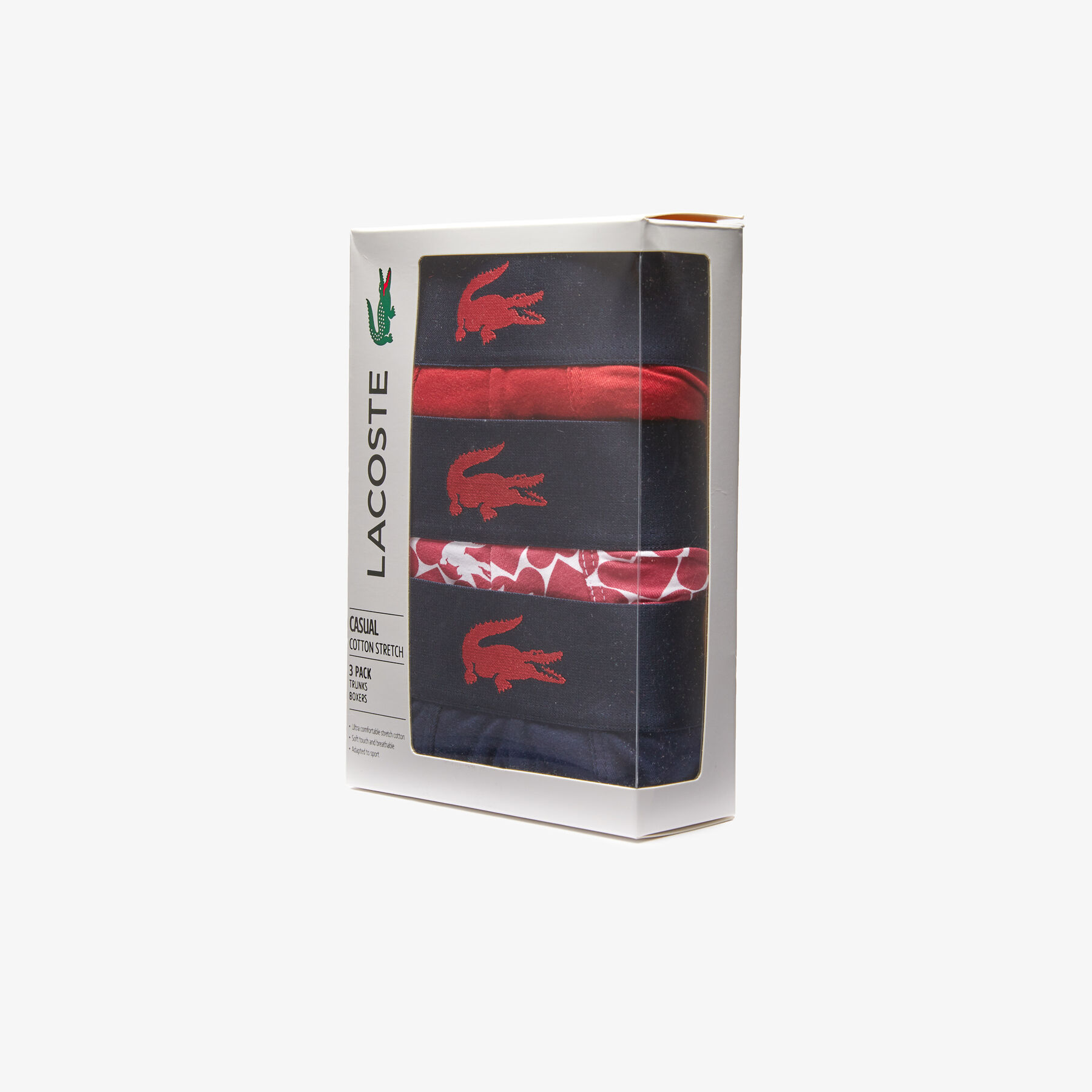 lacoste men s valentine s day stretch cotton trunk 3 pack