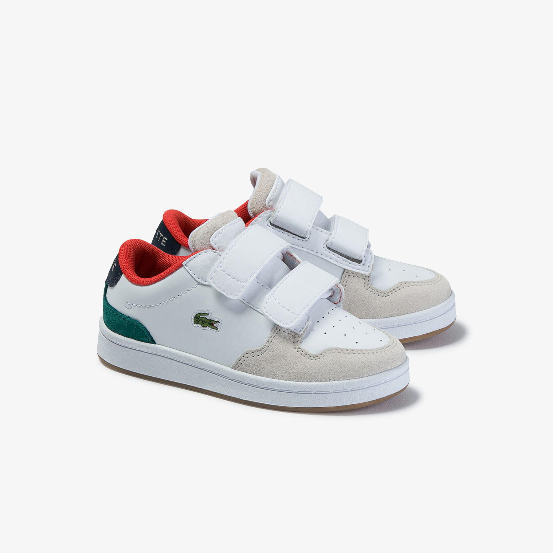 lacoste infants  masters cup metallic leather and suede sneakers