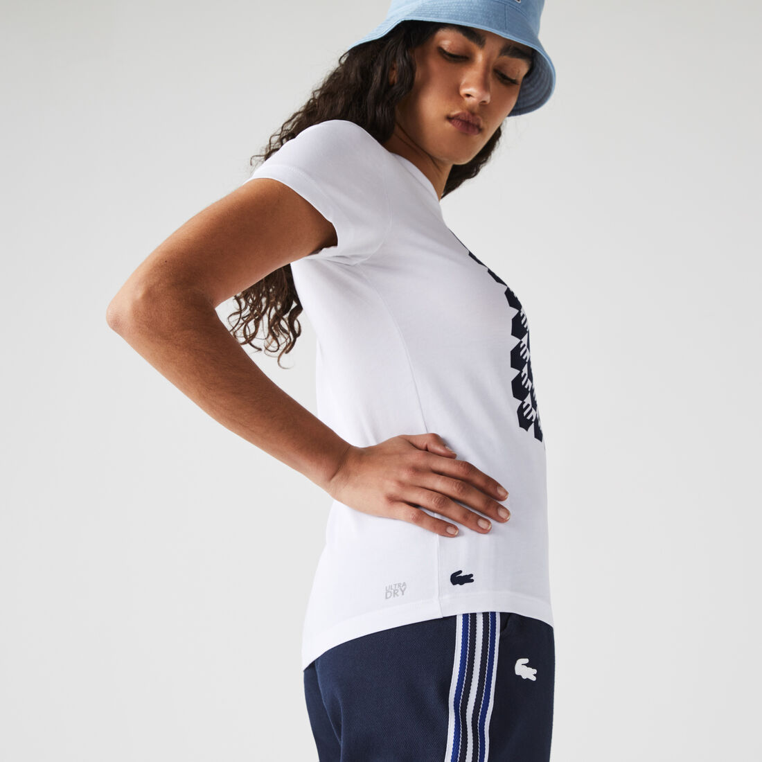 Women's Lacoste SPORT Breathable Houndstooth Patterned T-shirt Women's Lacoste SPORT Breathable Houndstooth Patterned T-shirt