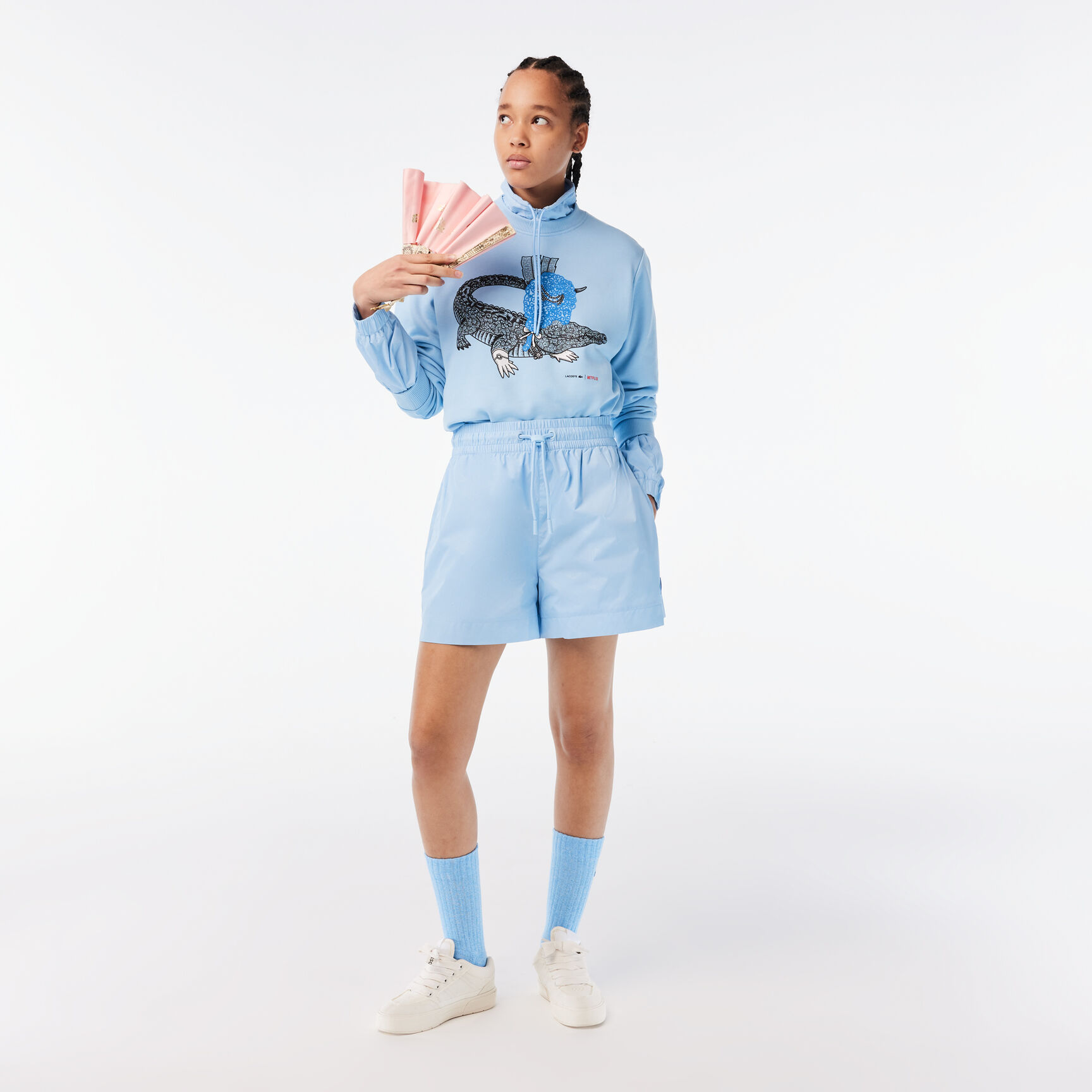 Women&rsquo;s Lacoste x Netflix Loose Fit Organic Cotton Fleece Sweatshirt