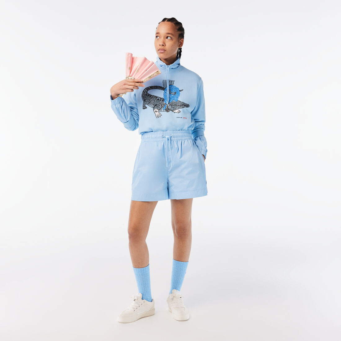 Women’s Lacoste x Netflix Loose Fit Organic Cotton Fleece Sweatshirt Women’s Lacoste x Netflix Loose Fit Organic Cotton Fleece Sweatshirt